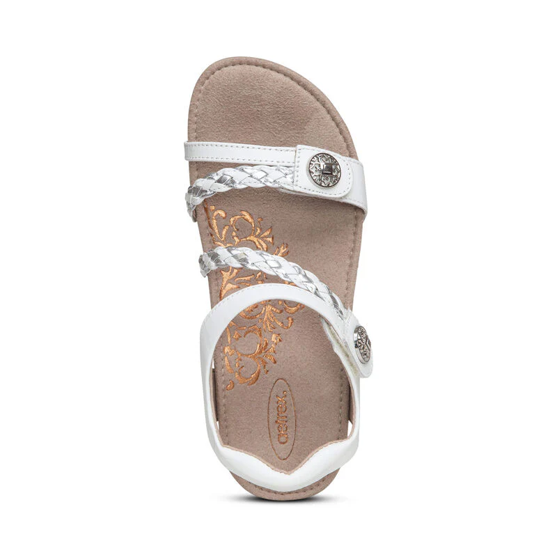 Jillian Braided Quarter Strap Sandal - White - Image 4