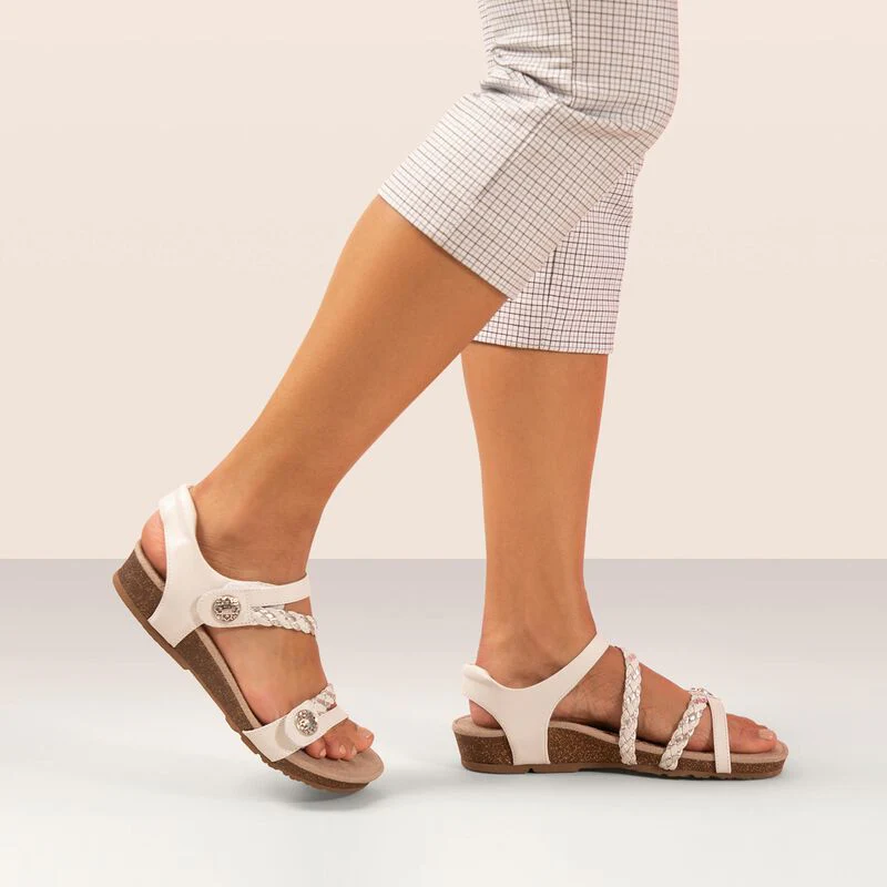 Jillian Braided Quarter Strap Sandal - White - Image 7