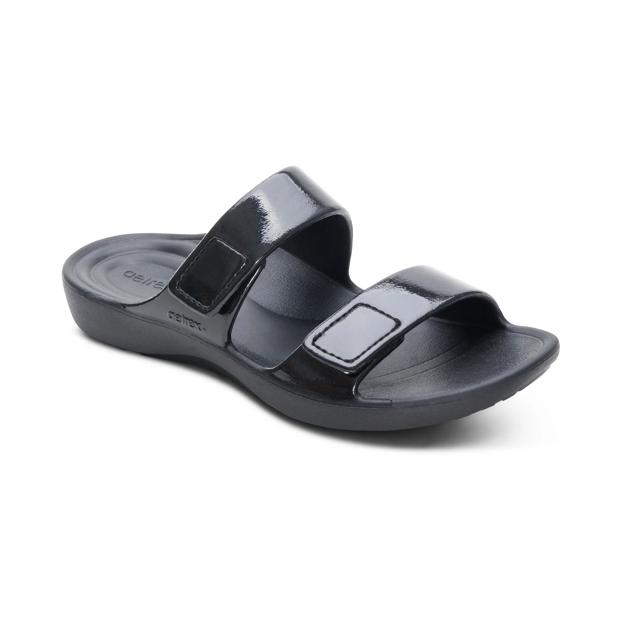 Kaia Two Band Slide - Black Gloss