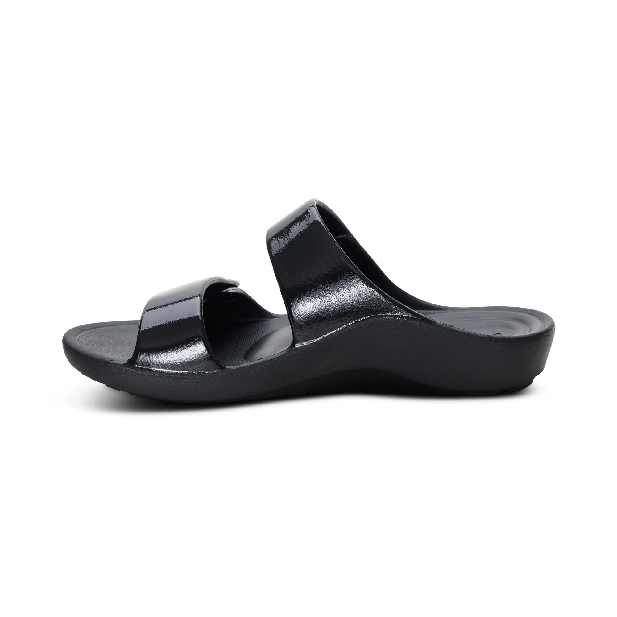 Kaia Two Band Slide - Black Gloss - Image 4