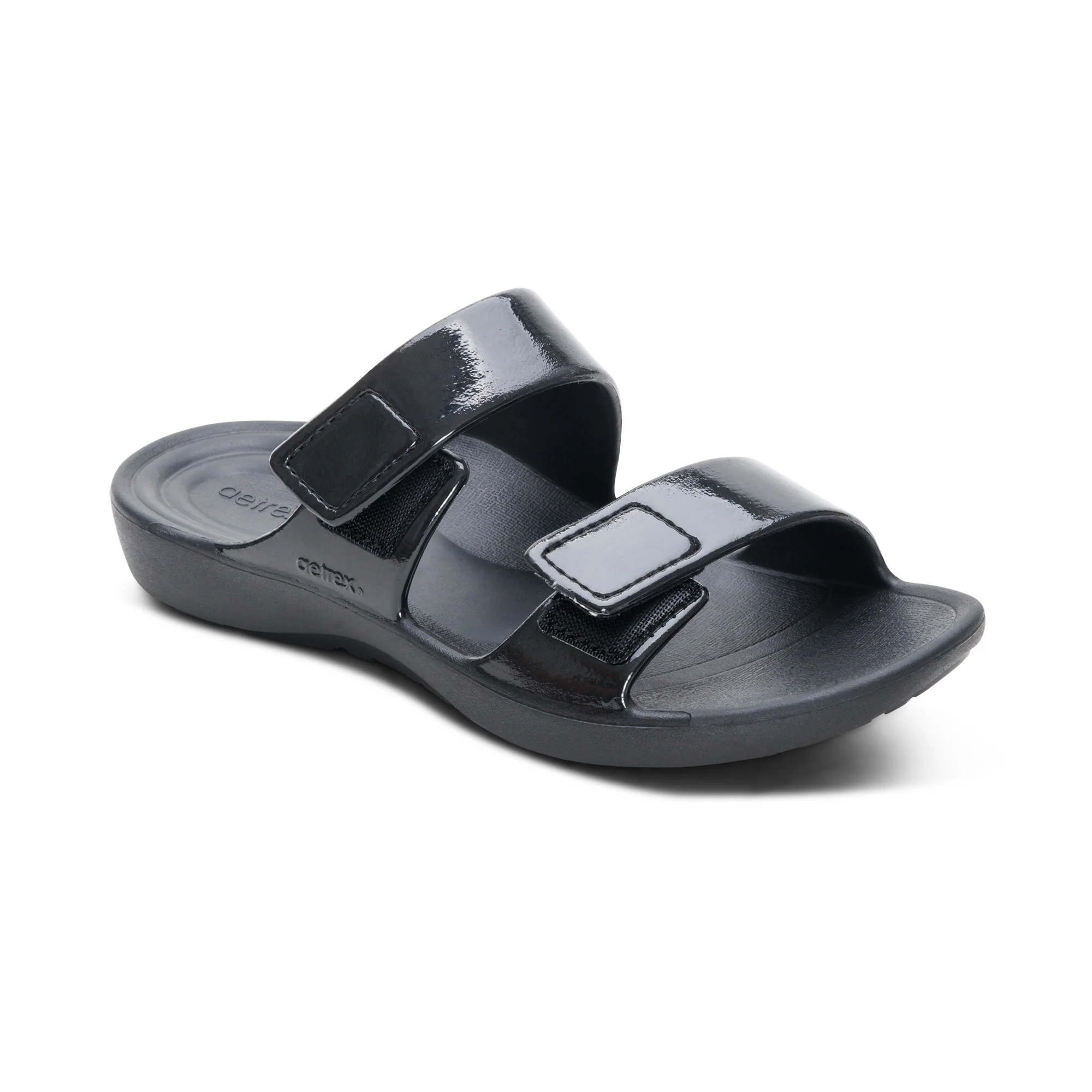 Kaia Two Band Slide - Black Gloss - Image 7