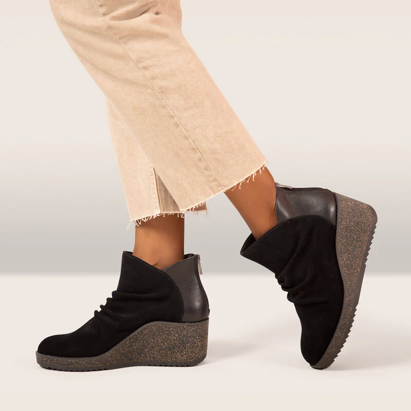 Kara Ankle Wedge Boot - Black - Image 7