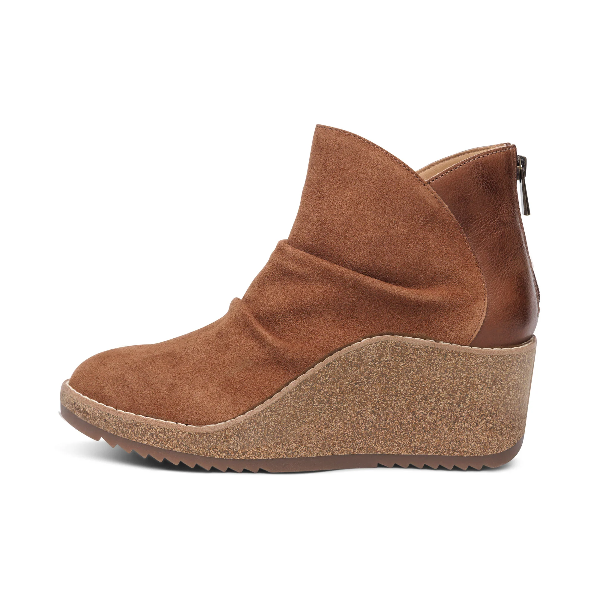 Kara Ankle Wedge Boot - Cognac - Image 4