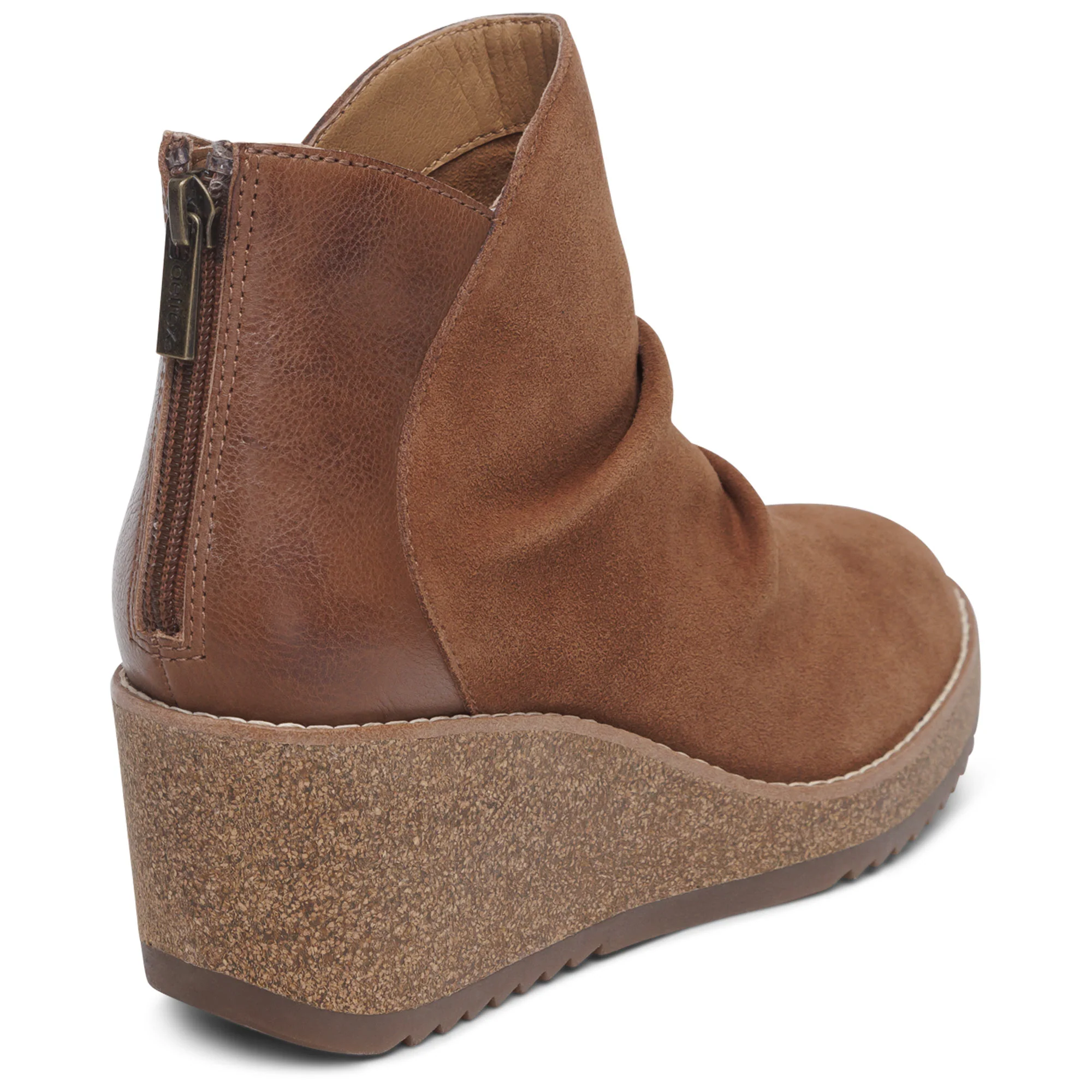 Kara Ankle Wedge Boot - Cognac - Image 7