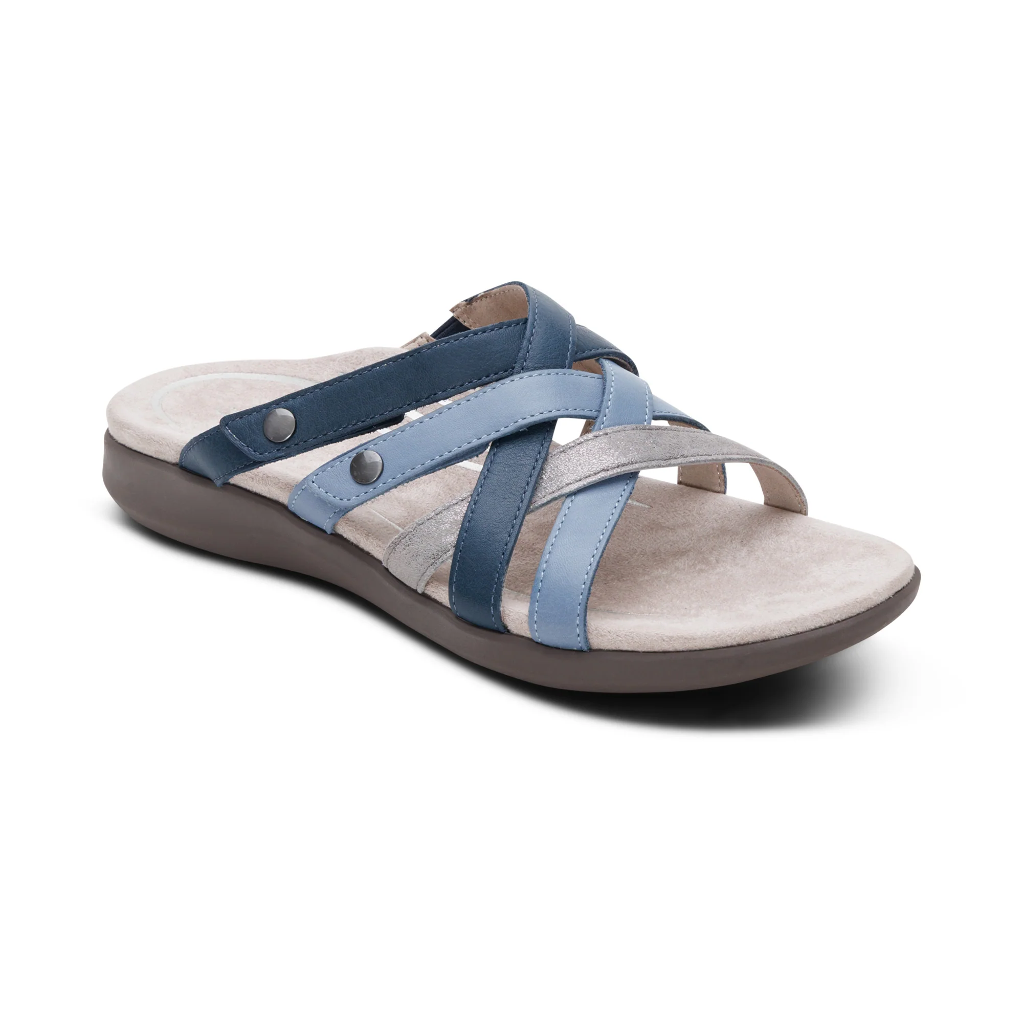 Kasey Adjustable Slide Sandal - Blue Multi