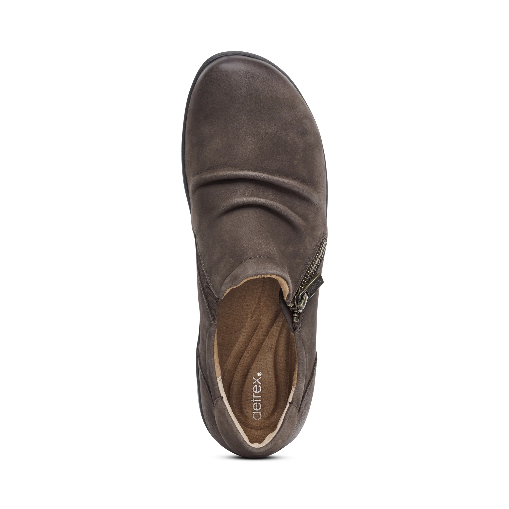Katie Side Zip Slip-On - Dark Earth - Image 5