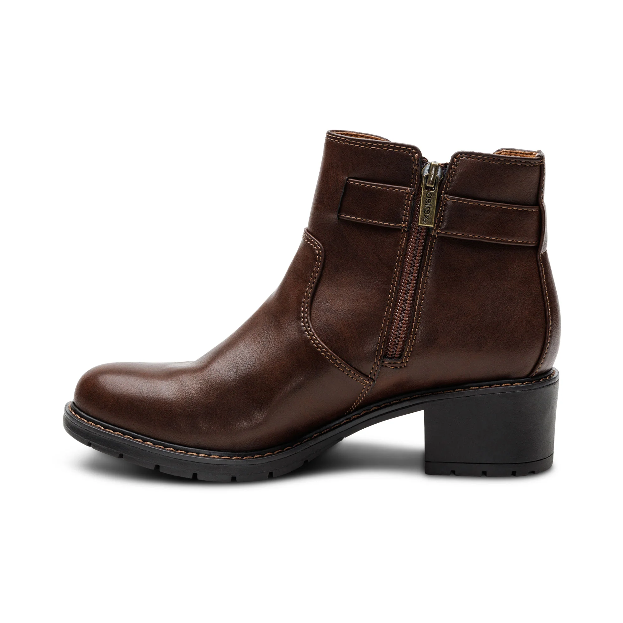 Layla Side Zip Boot - Dark Brown - Image 4
