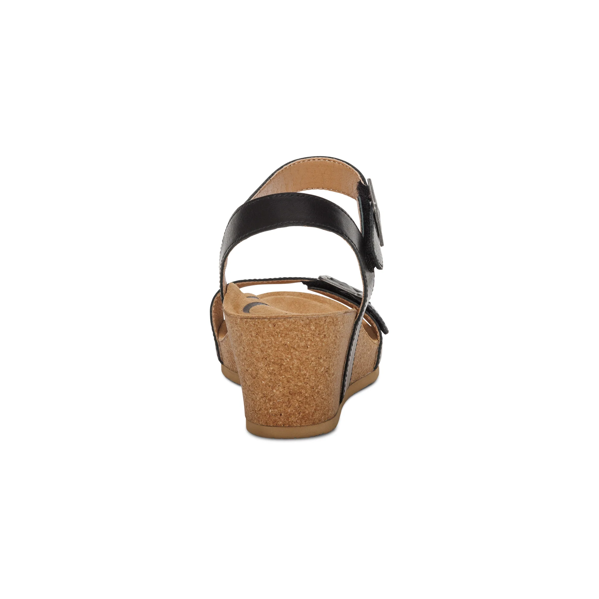 Lexa Quarter Strap Wedge - Black Leather - Image 3