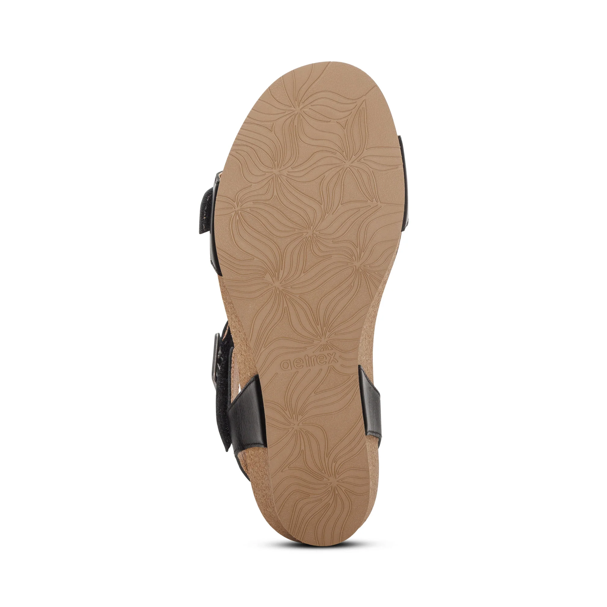 Lexa Quarter Strap Wedge - Black Leather - Image 6