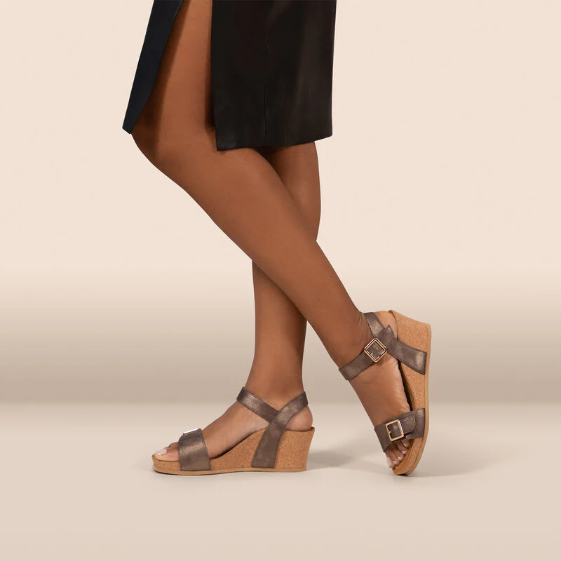 Lexa Quarter Strap Wedge - Bronze - Image 8