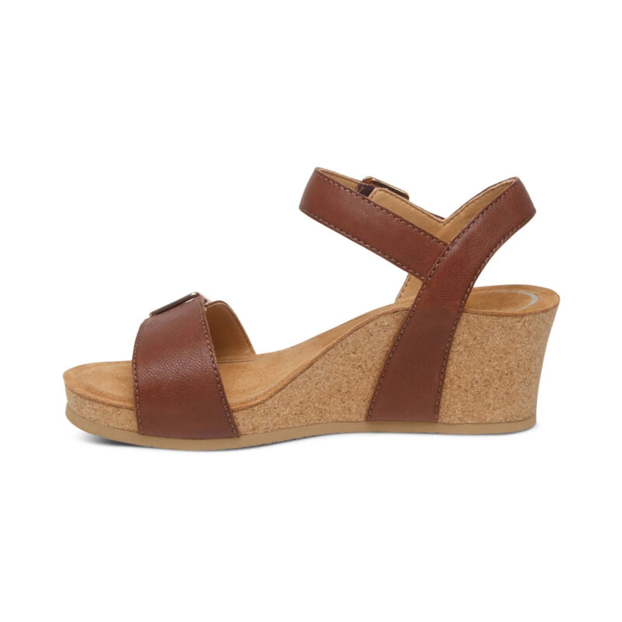 Lexa Quarter Strap Wedge - Walnut - Image 4