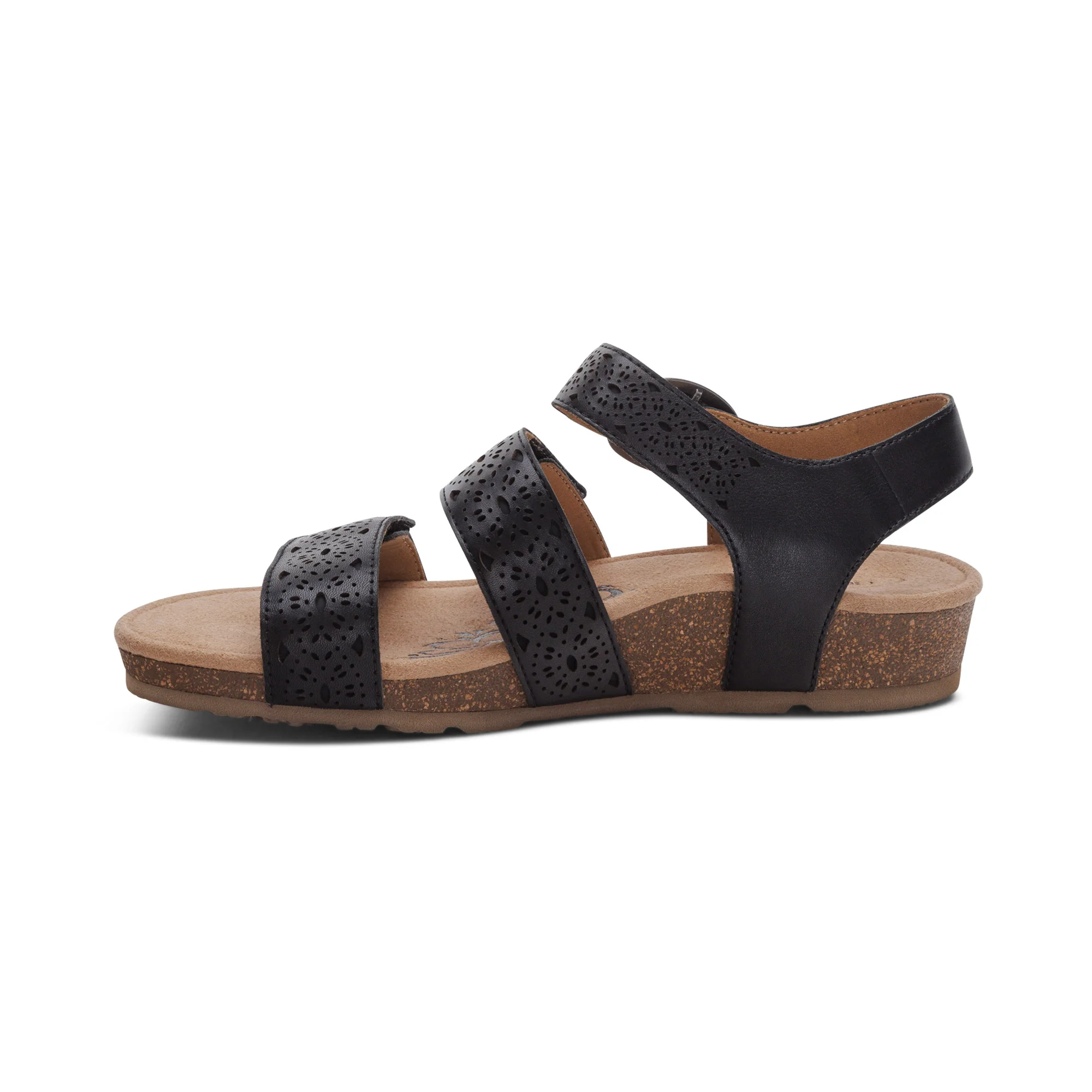 Lilly Adjustable Quarter Strap Sandal - Black Cutout - Image 4