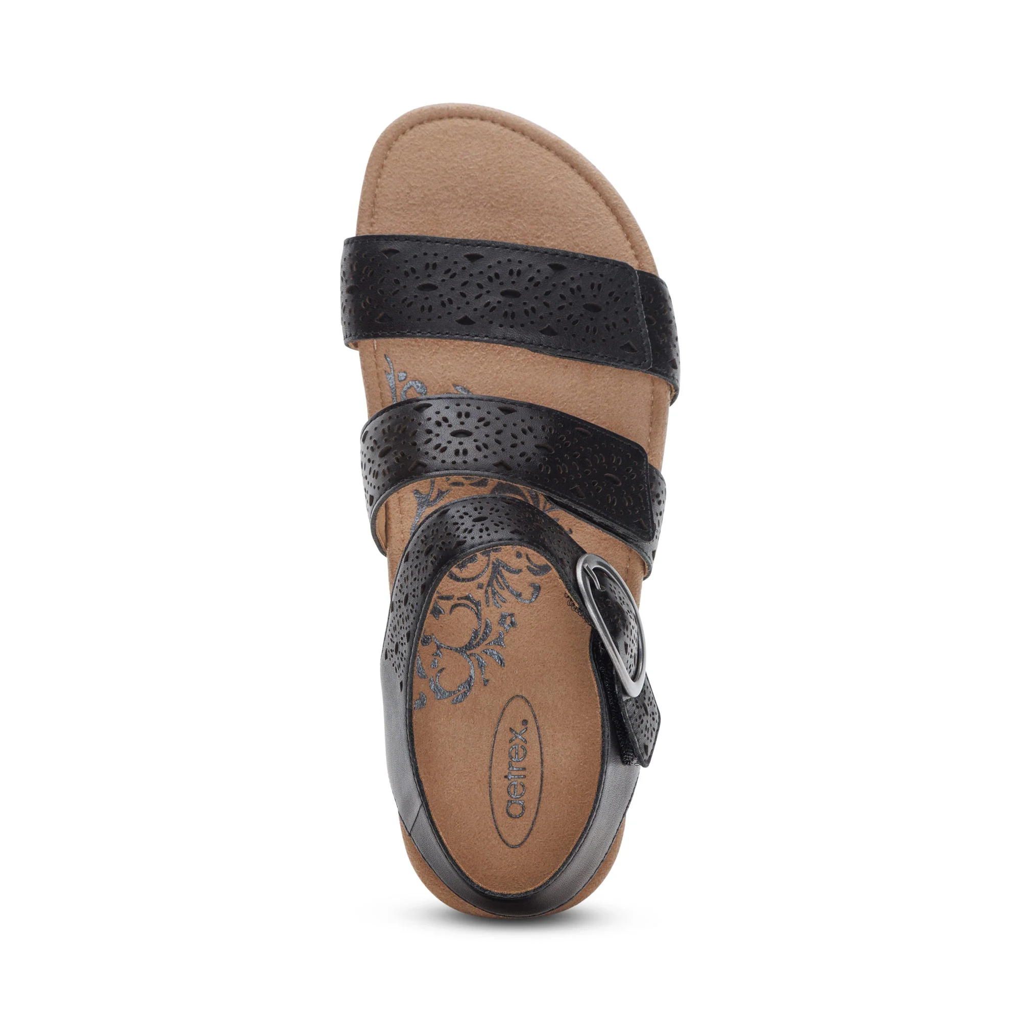 Lilly Adjustable Quarter Strap Sandal - Black Cutout - Image 5