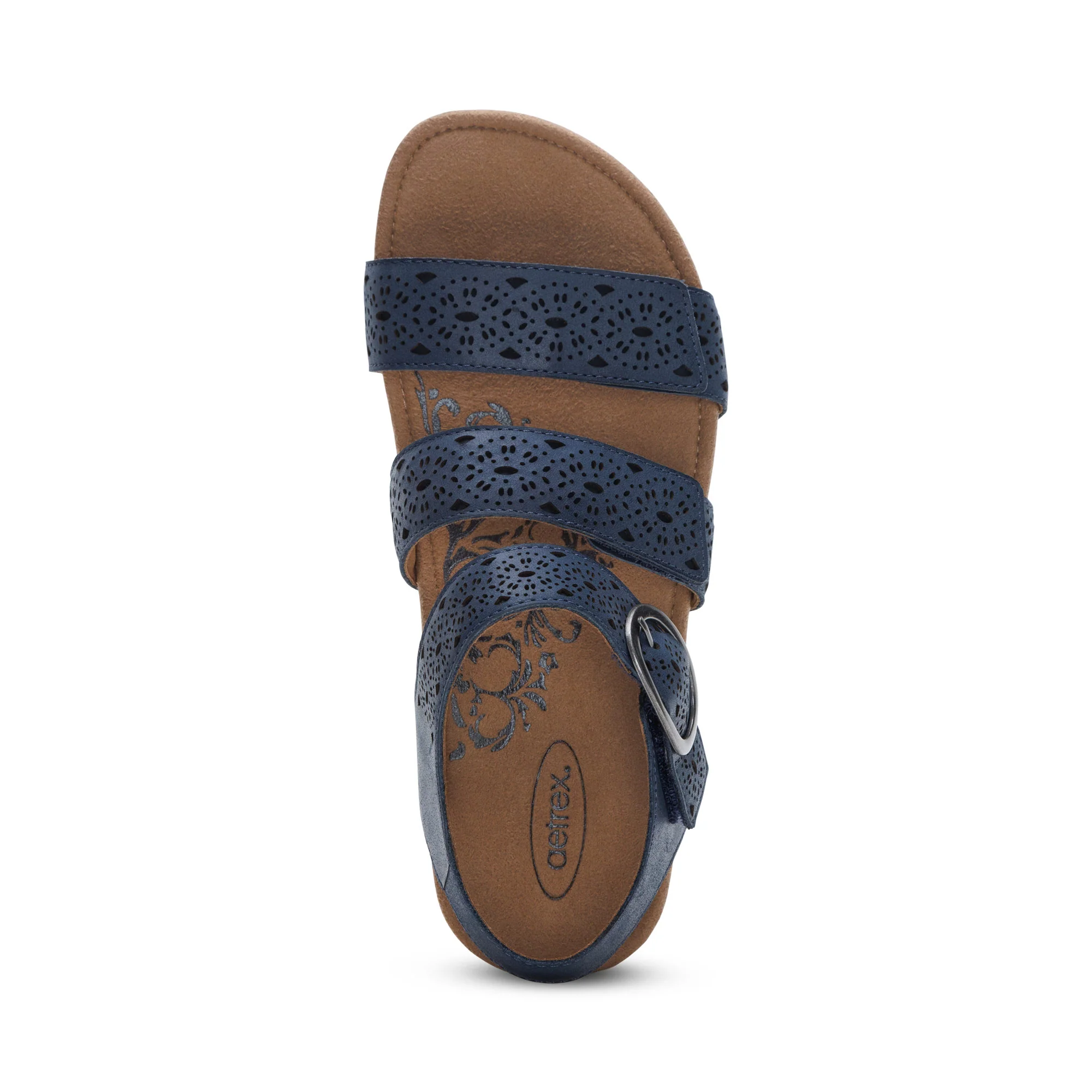 Lilly Adjustable Quarter Strap Sandal - Navy Cutout - Image 5
