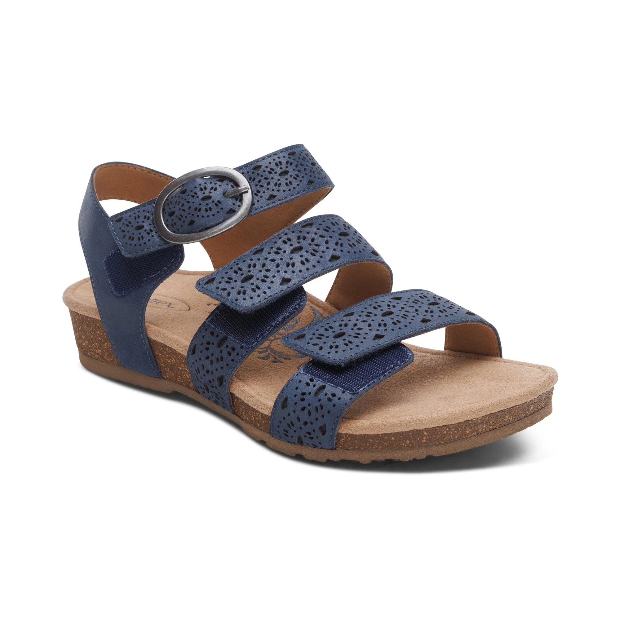 Lilly Adjustable Quarter Strap Sandal - Navy Cutout - Image 7