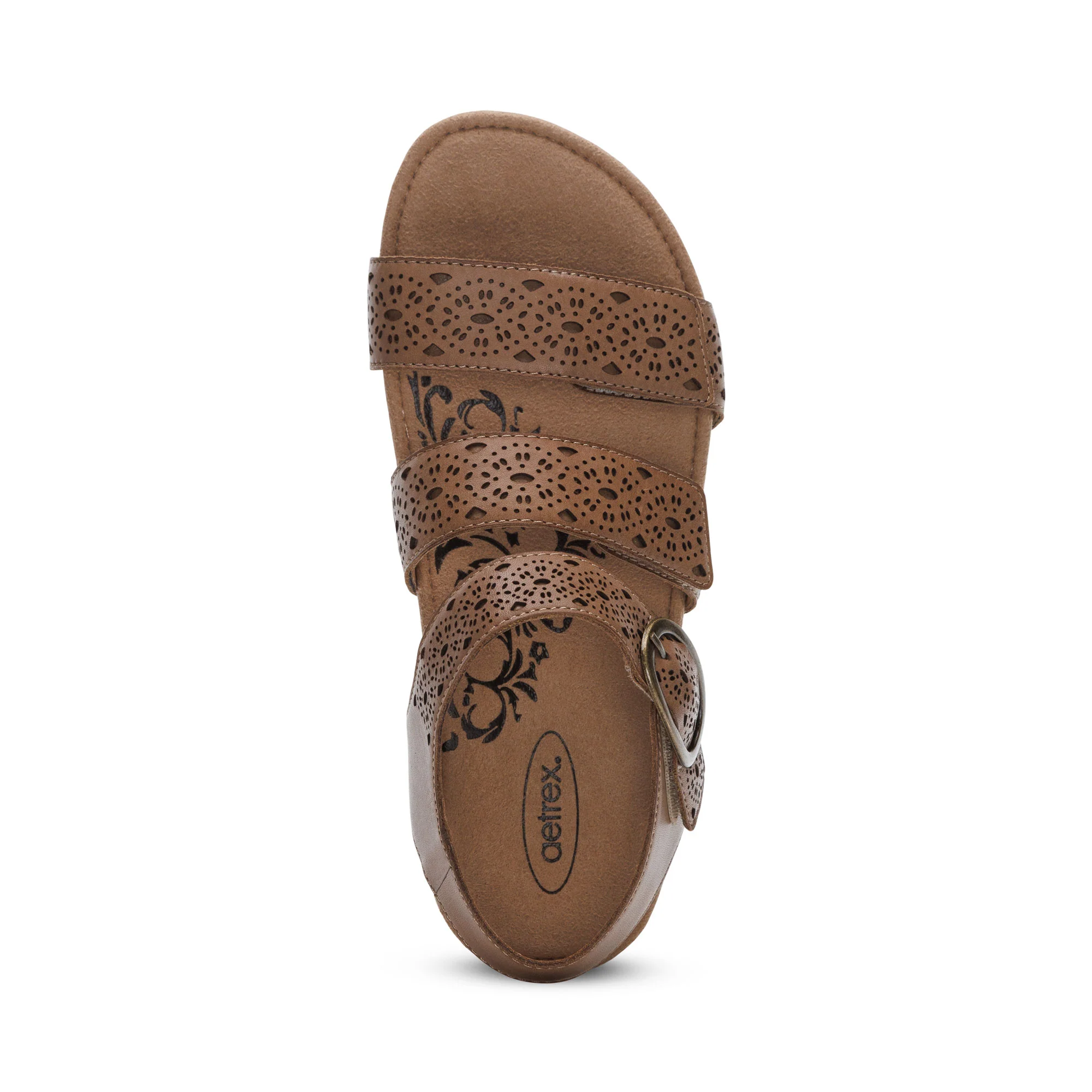 Lilly Adjustable Quarter Strap Sandal - Taupe Cutout - Image 5