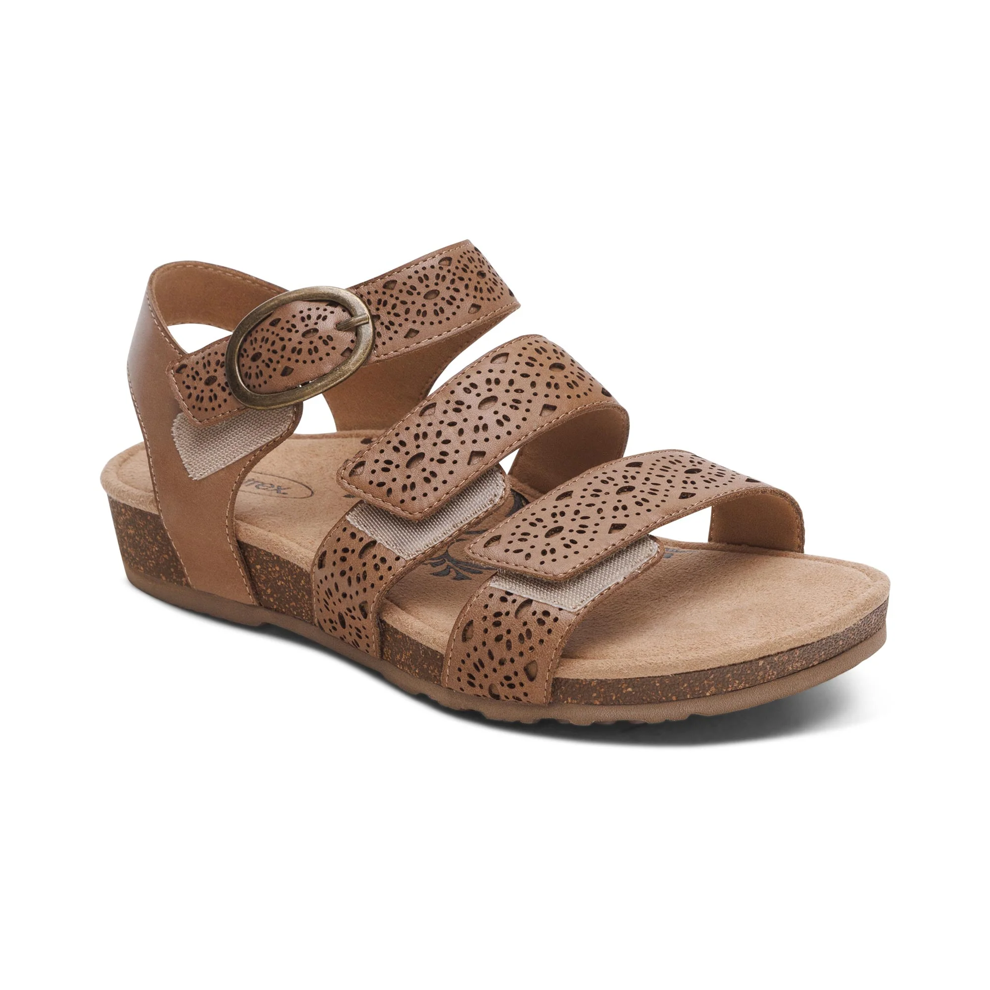 Lilly Adjustable Quarter Strap Sandal - Taupe Cutout - Image 7