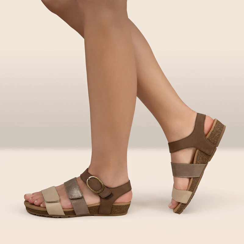 Lilly Adjustable Quarter Strap Sandal - Taupe - Image 9