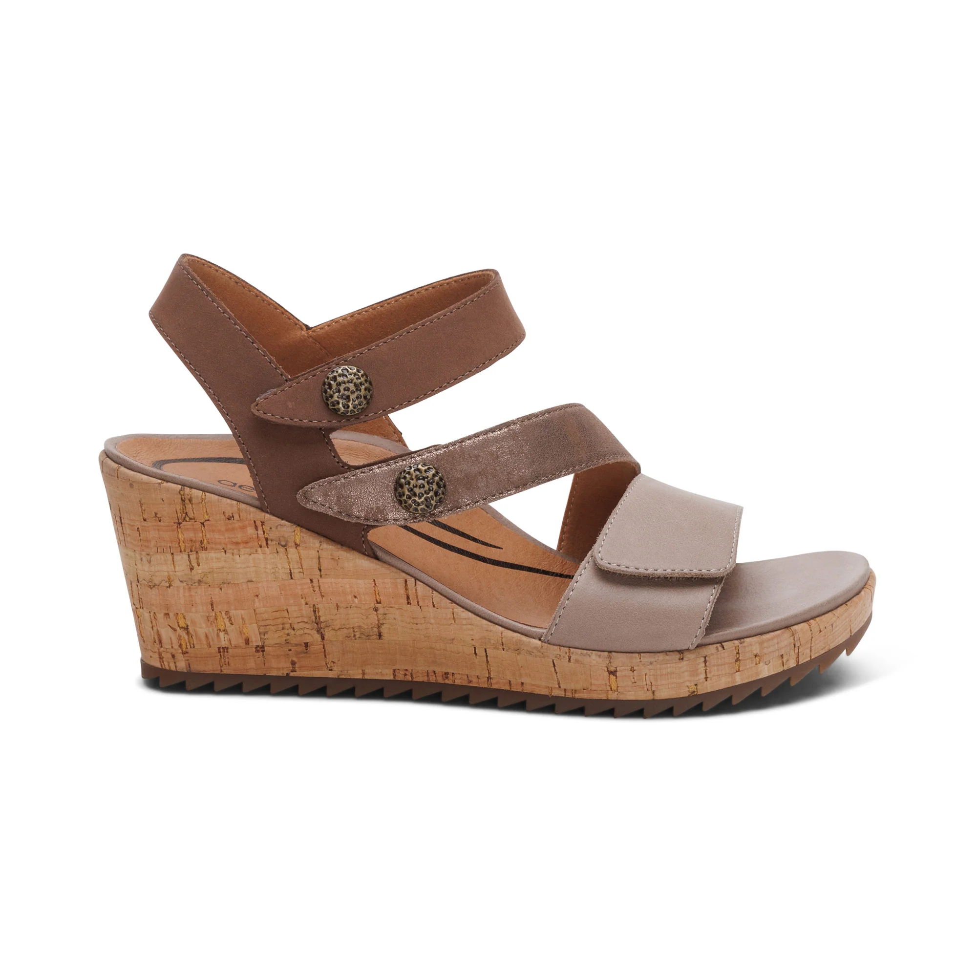 Madelyn Quarter Strap Wedge - Taupe Multi - Image 2
