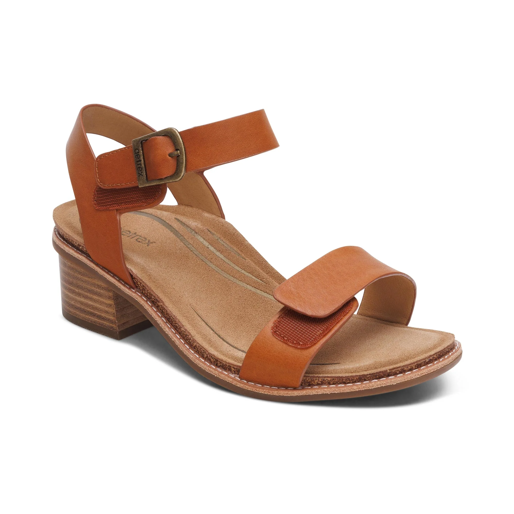 Mae Adjustable Quarter Strap Heel - Cognac - Image 7