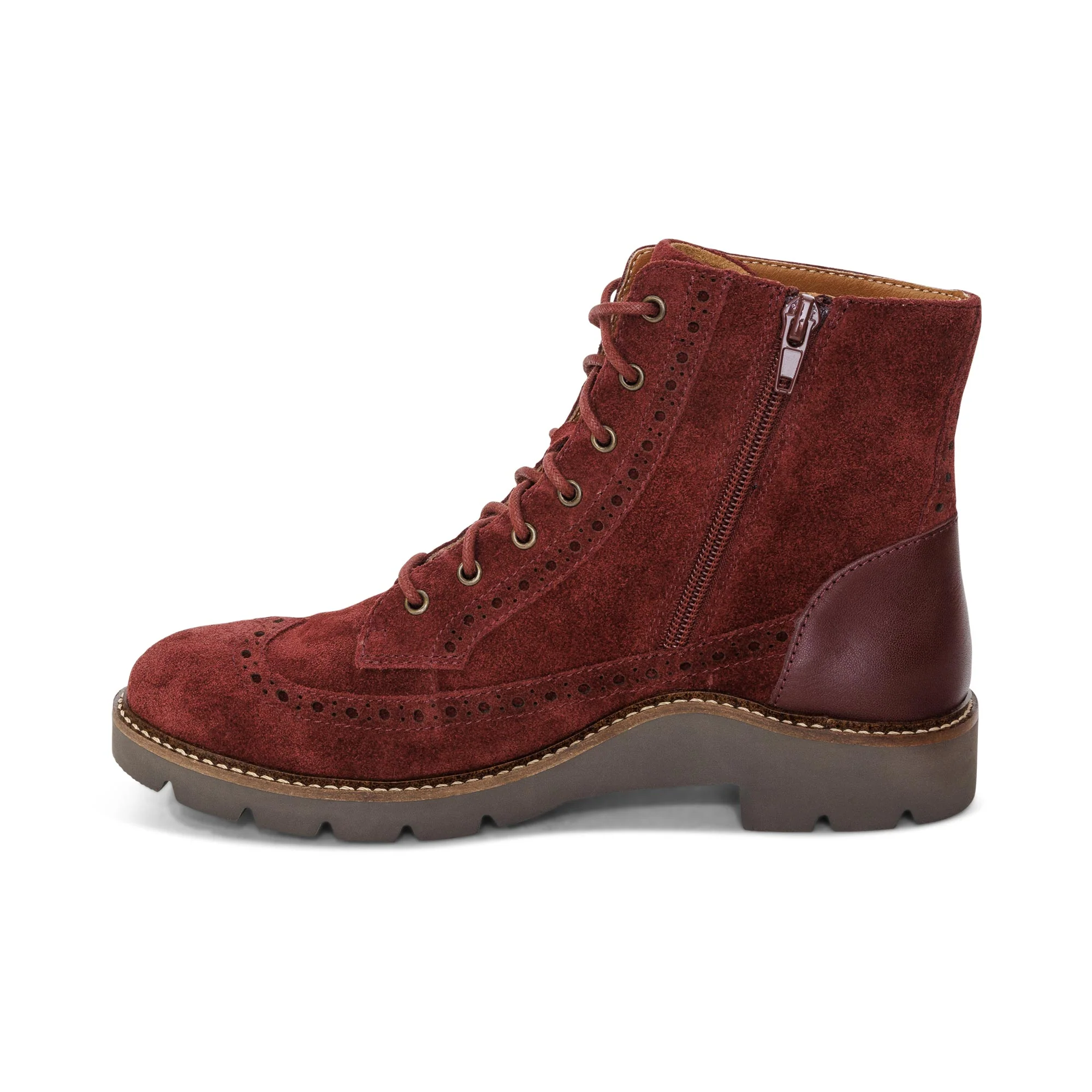 Margot Lace-Up Boot - Dark Red - Image 4