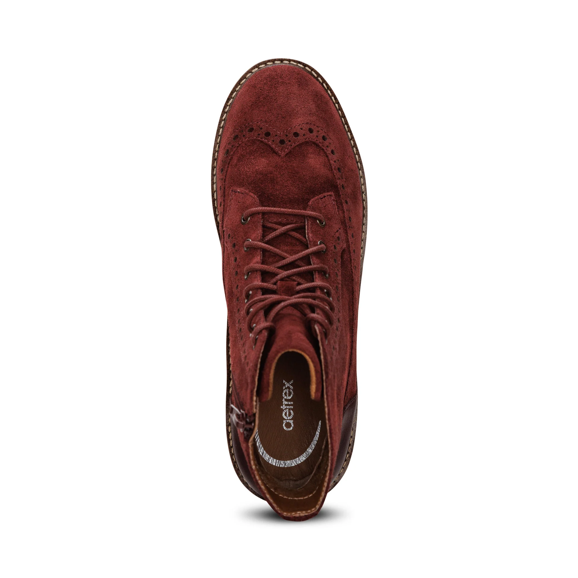 Margot Lace-Up Boot - Dark Red - Image 5