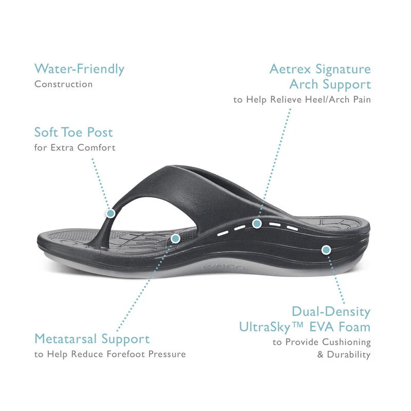 Maui Orthotic Men's Flips - Black - Image 7