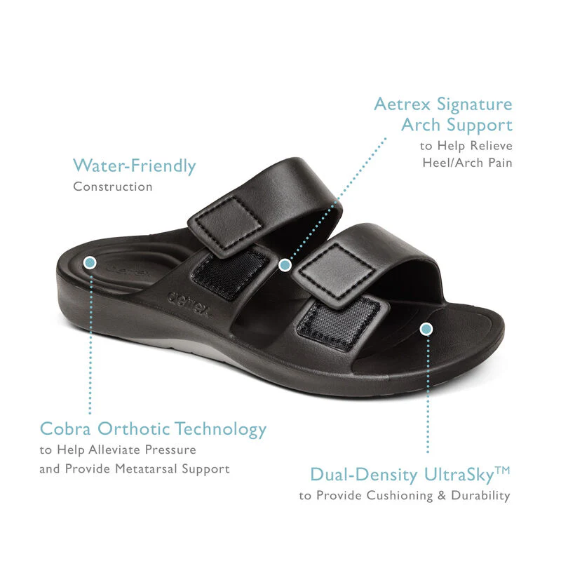 Milos Orthotic Men's Slides - Black - Image 6