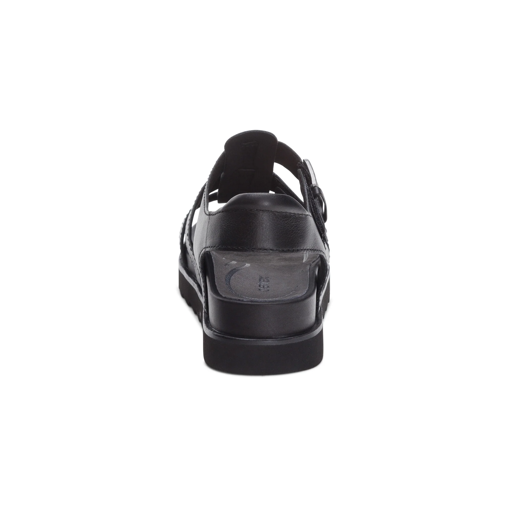Romy Quarter Strap Cork Flat Sandal - Black - Image 3