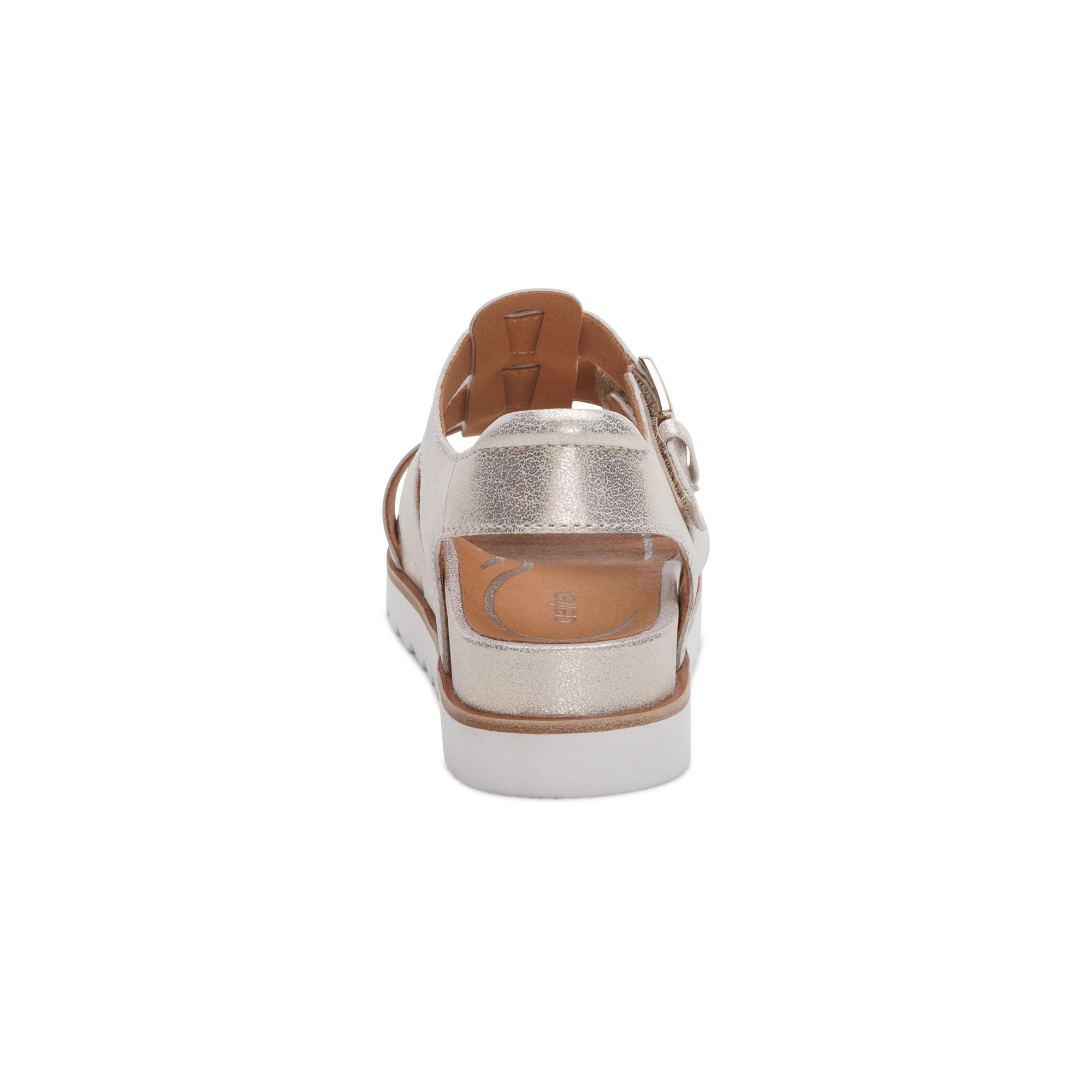 Romy Quarter Strap Cork Flat Sandal - Champagne - Image 3