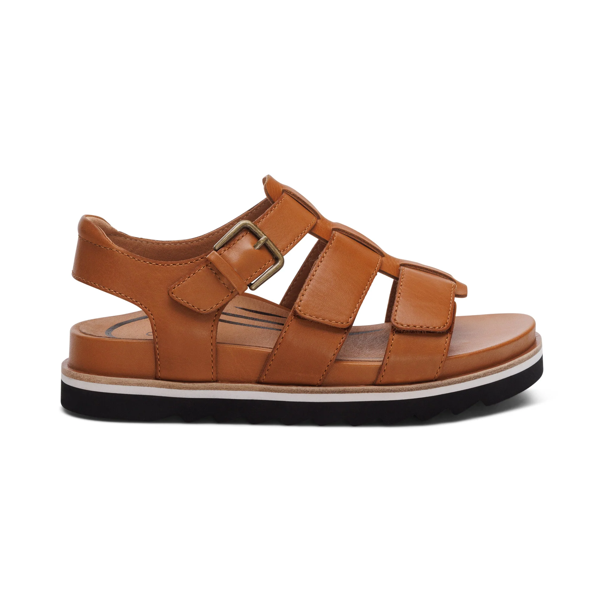 Romy Quarter Strap Cork Flat Sandal - Ginger - Image 2