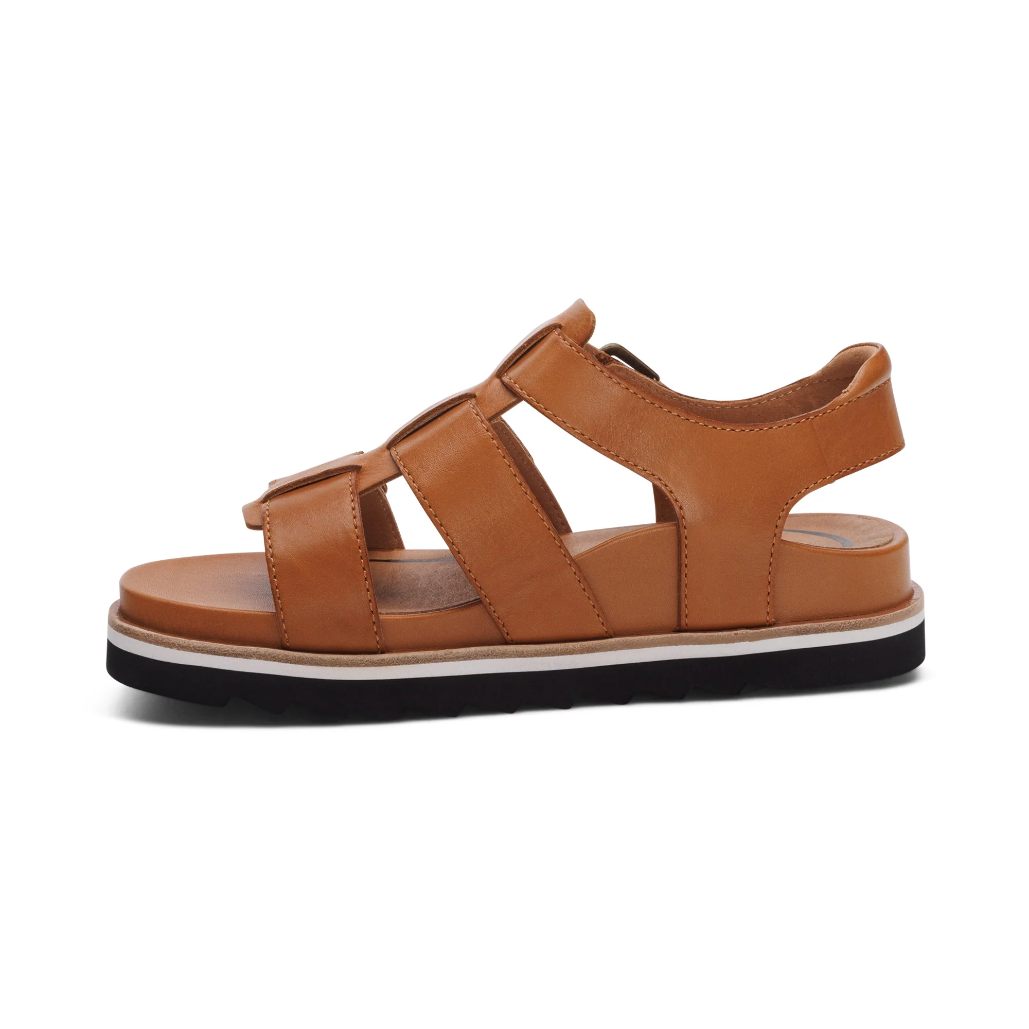 Romy Quarter Strap Cork Flat Sandal - Ginger - Image 4