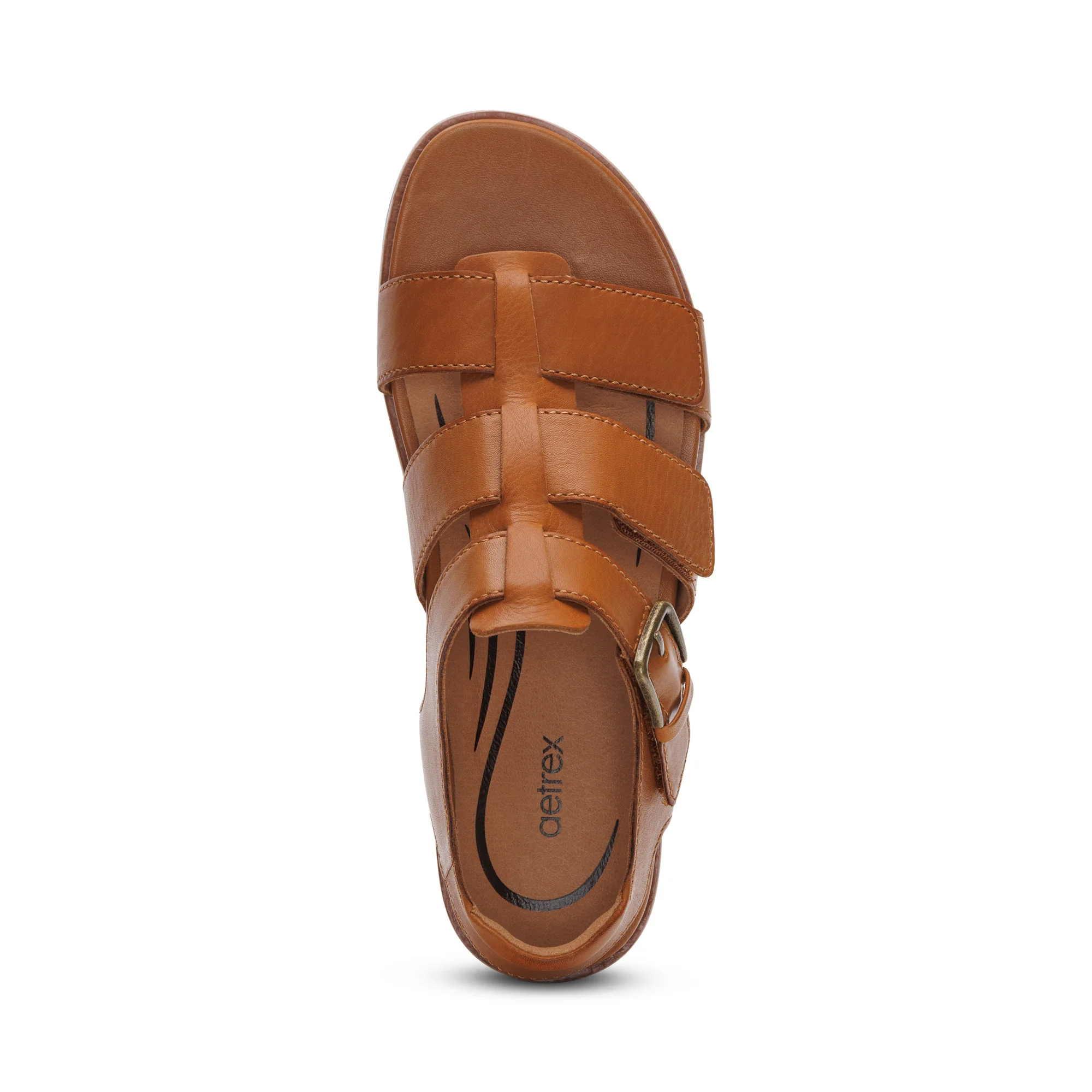Romy Quarter Strap Cork Flat Sandal - Ginger - Image 5