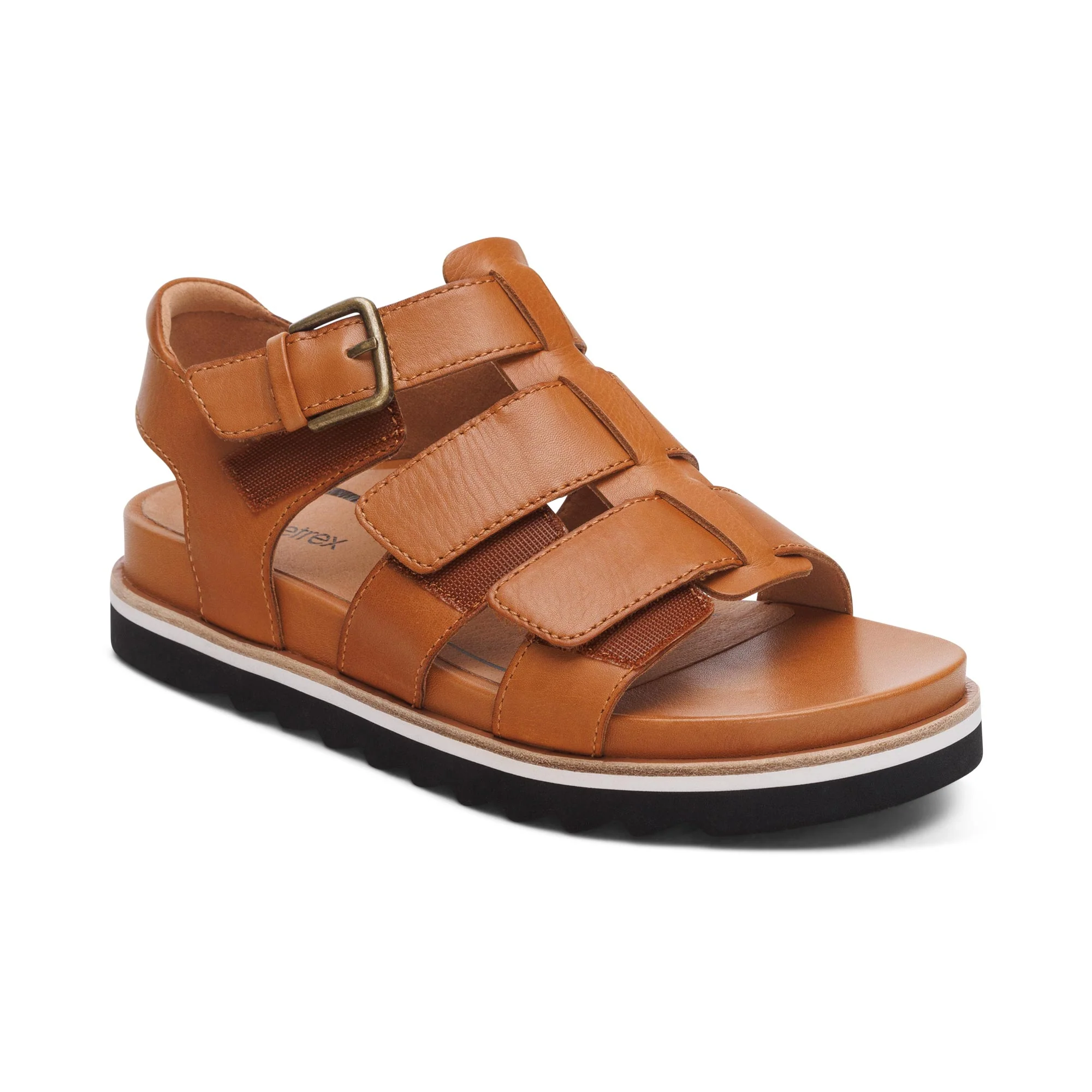 Romy Quarter Strap Cork Flat Sandal - Ginger - Image 7