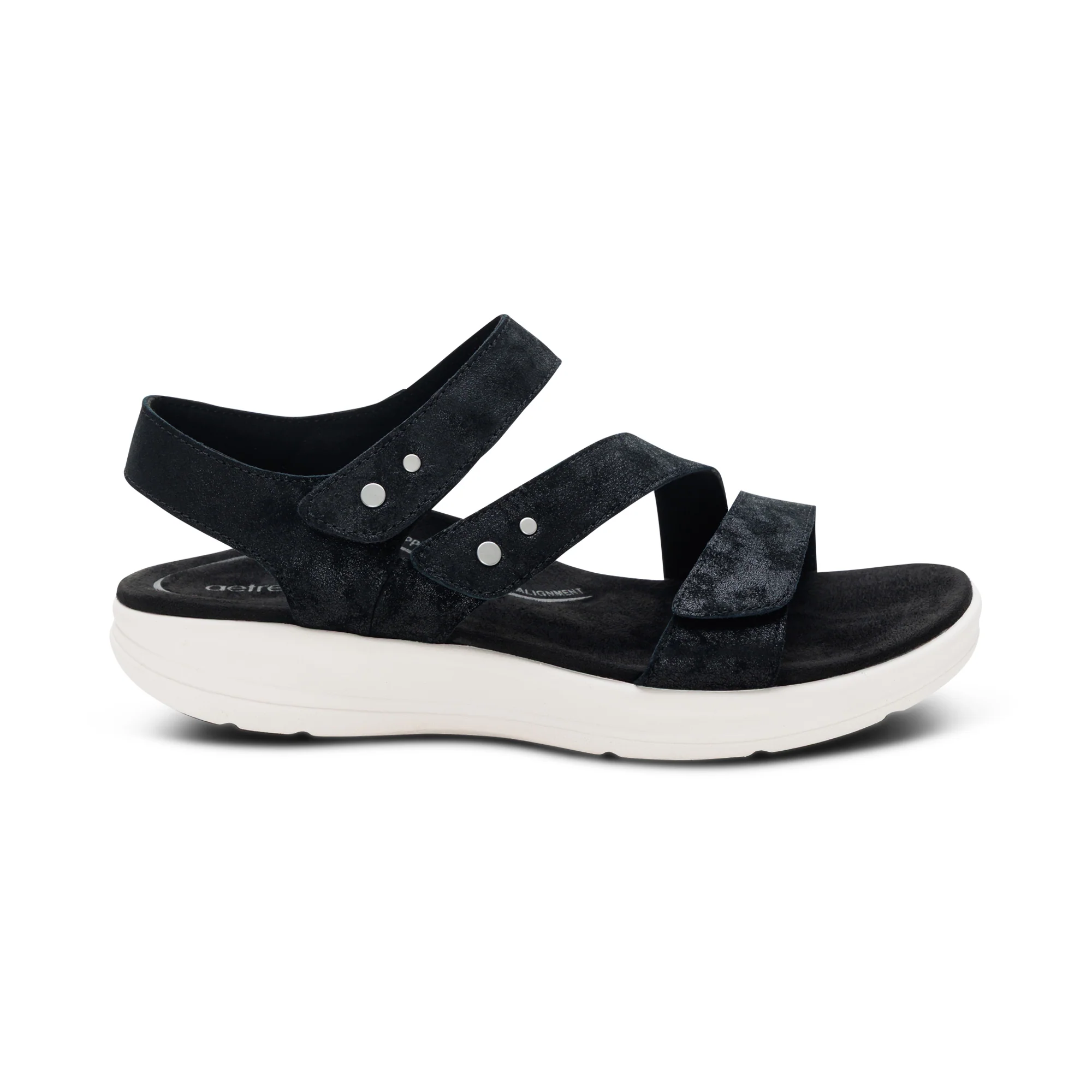 Savannah Adjustable Quarter Strap Sandal - Black - Image 2
