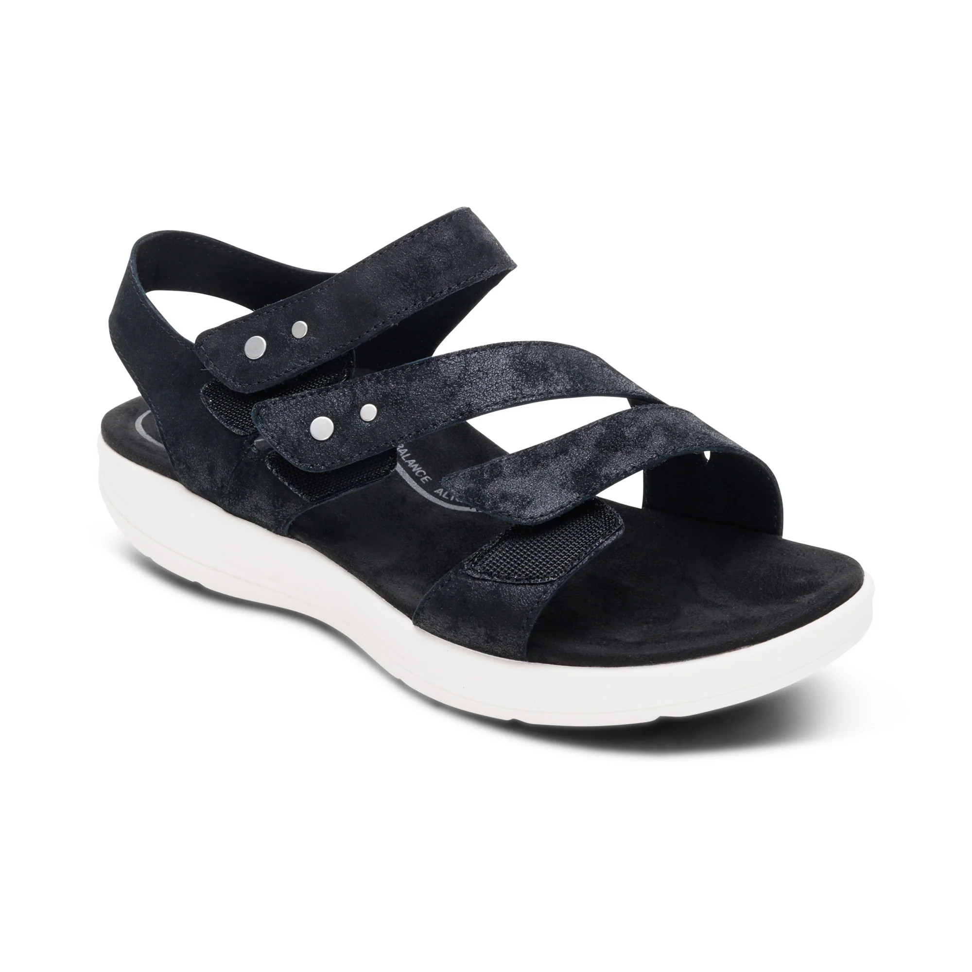 Savannah Adjustable Quarter Strap Sandal - Black - Image 7