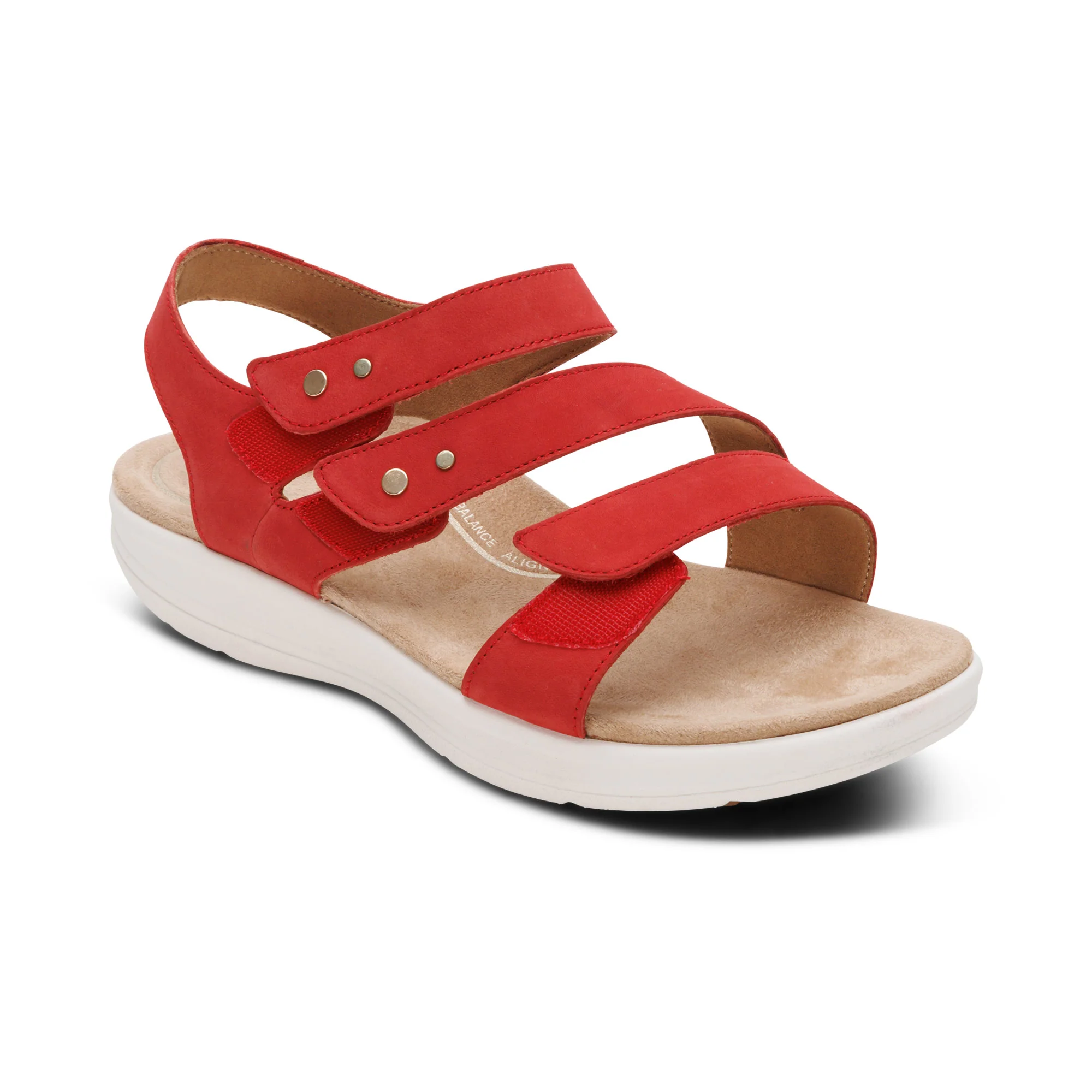 Savannah Adjustable Quarter Strap Sandal - Red - Image 7