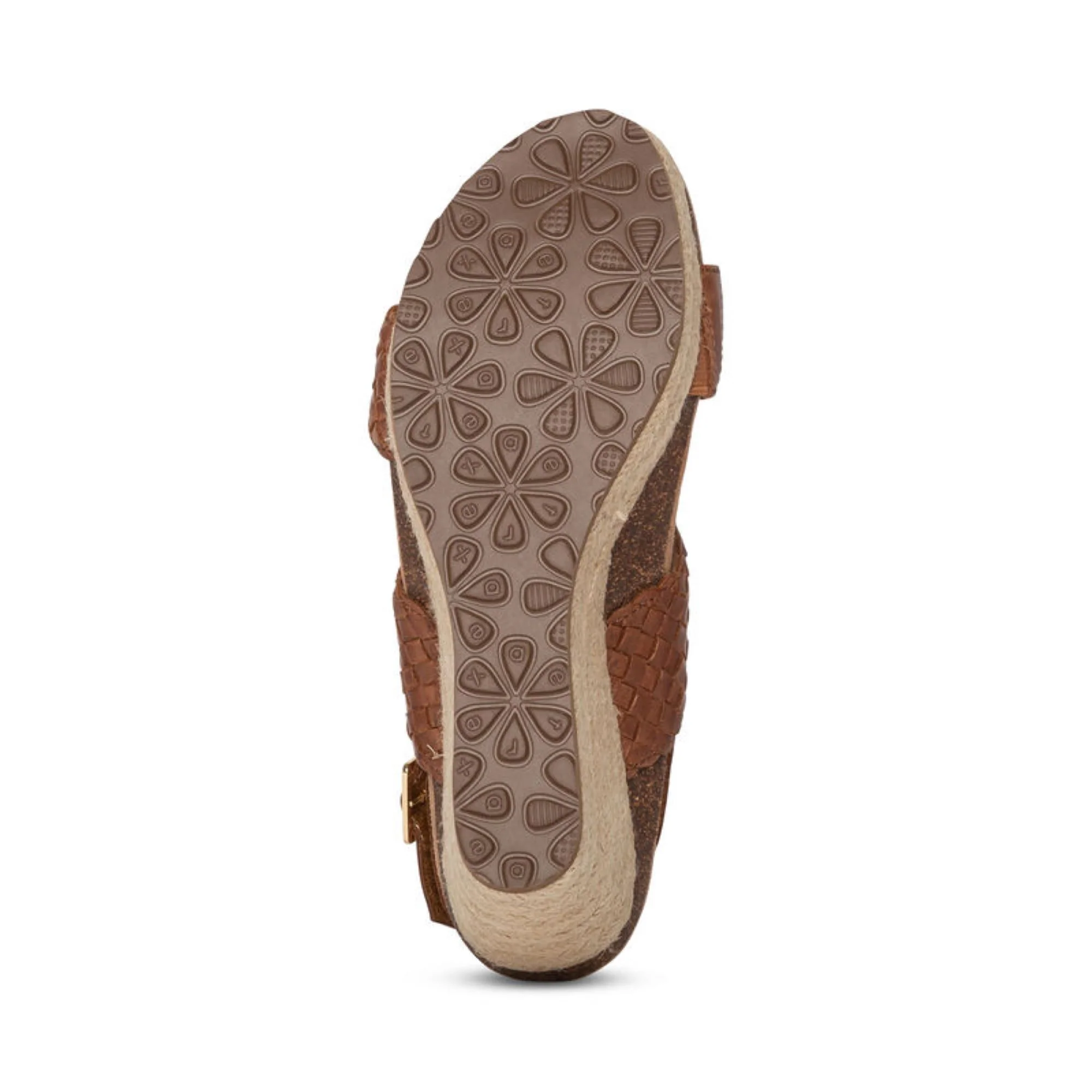 Summer Woven Quarter Strap Wedge - Cognac - Image 6