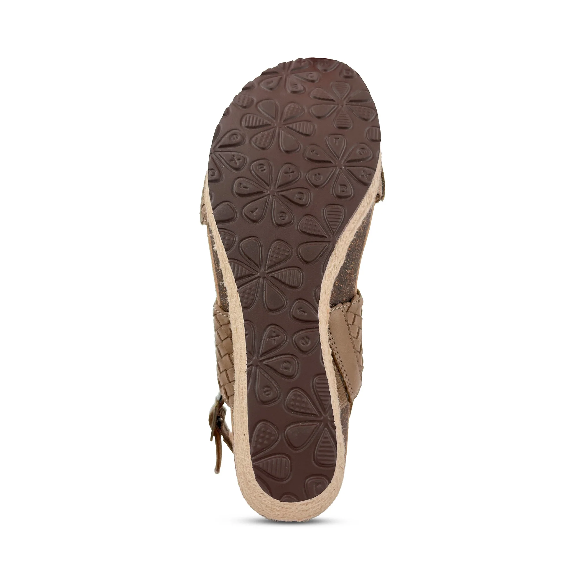 Summer Woven Quarter Strap Wedge - Taupe - Image 6
