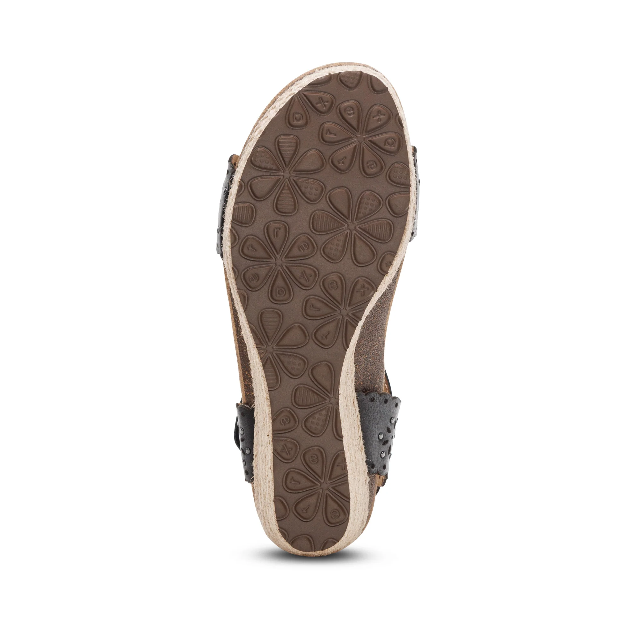 Sydney Quarter Strap Espadrille Wedge - Black Cutout - Image 6