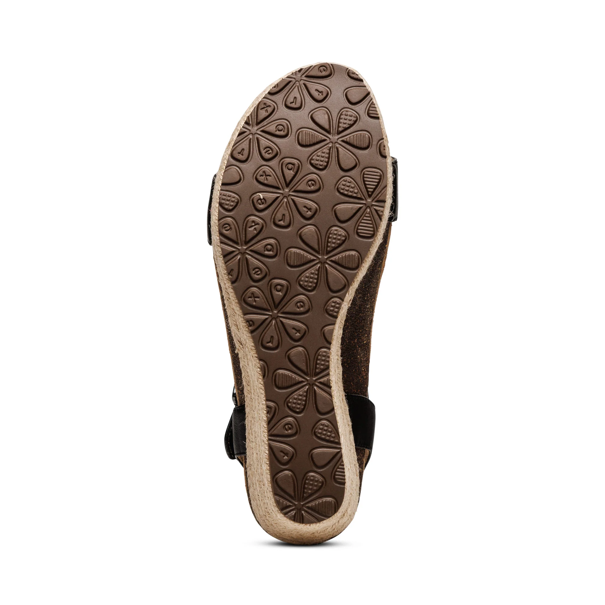 Sydney Quarter Strap Espadrille Wedge - Black Leather - Image 5