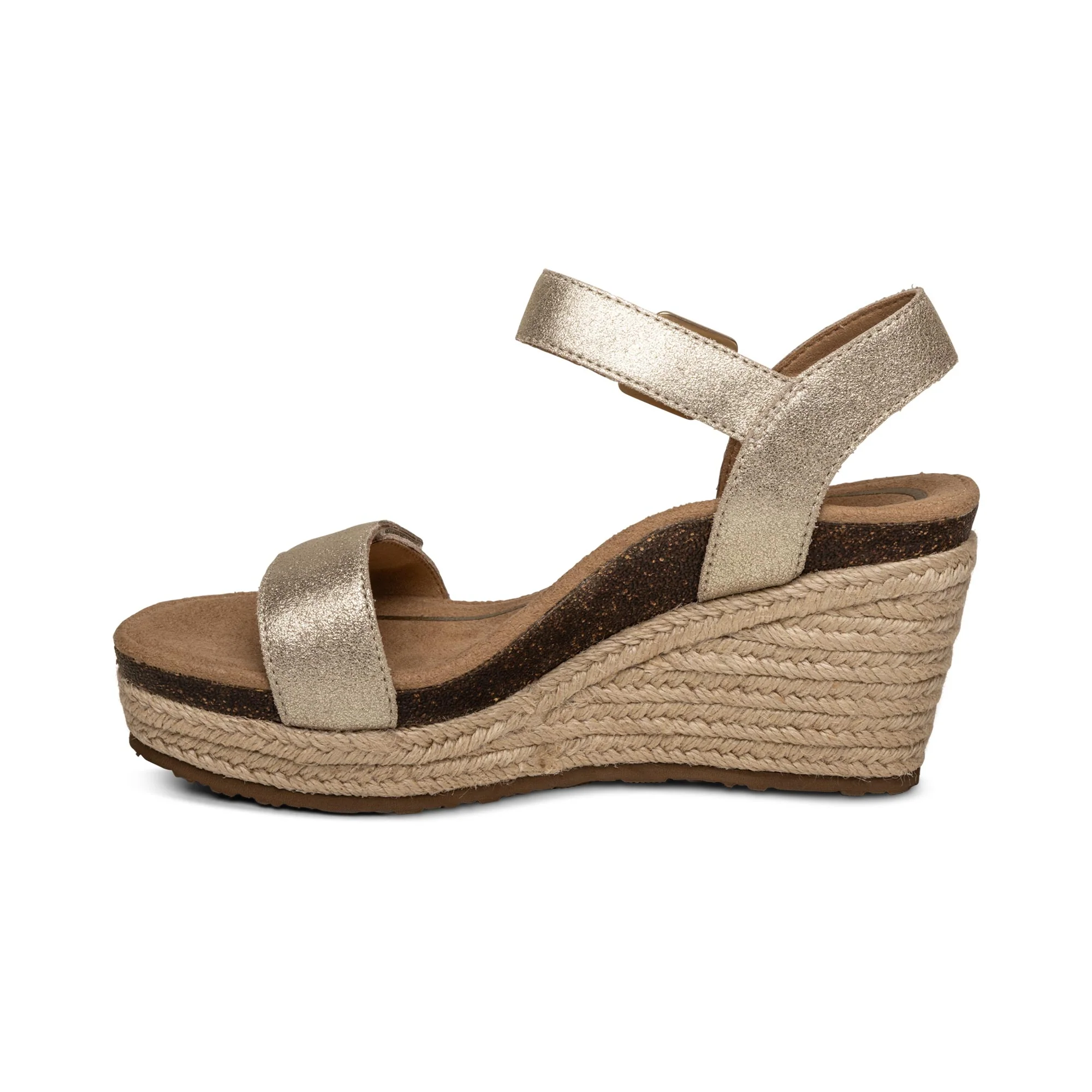 Sydney Quarter Strap Espadrille Wedge - Champagne - Image 3
