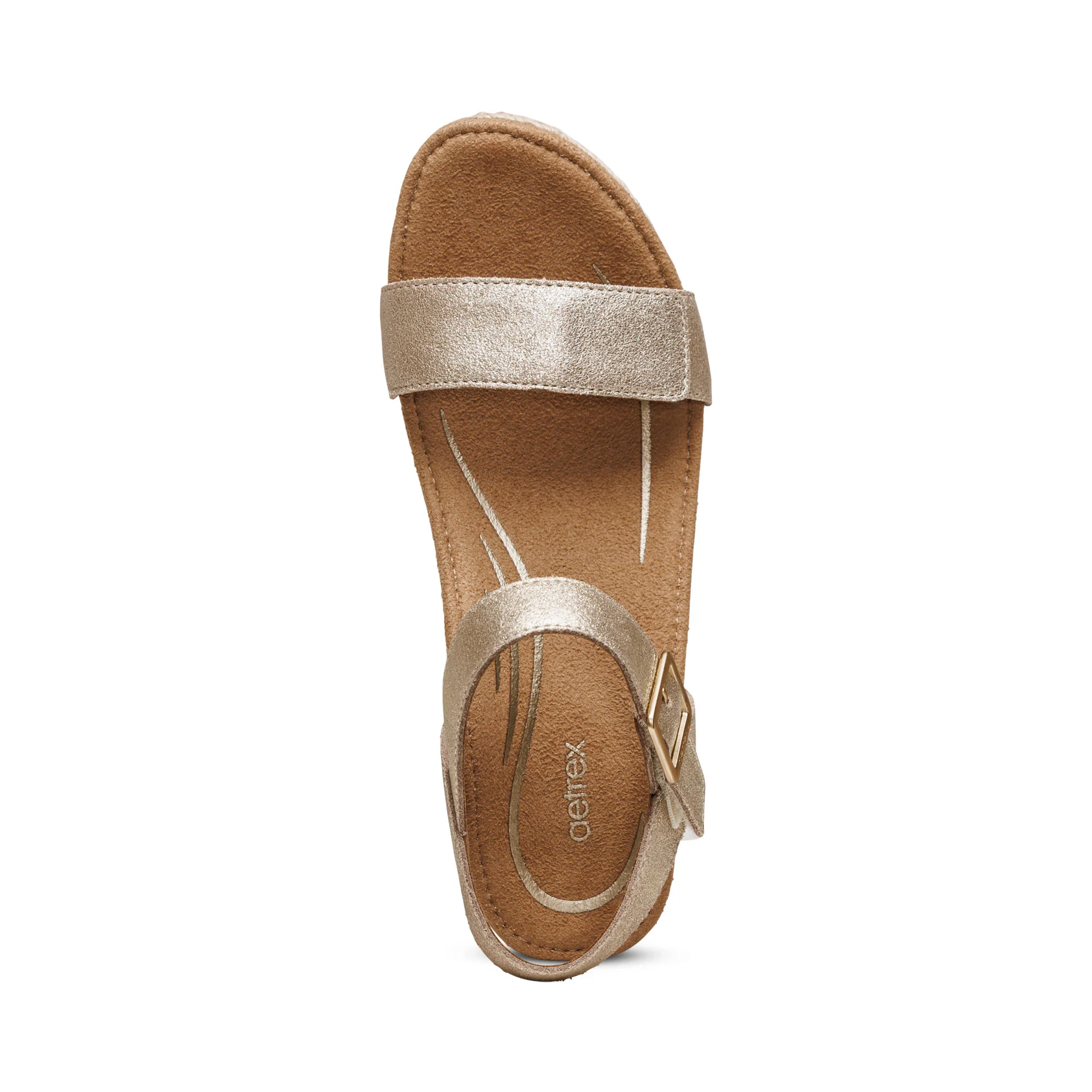 Sydney Quarter Strap Espadrille Wedge - Champagne - Image 4