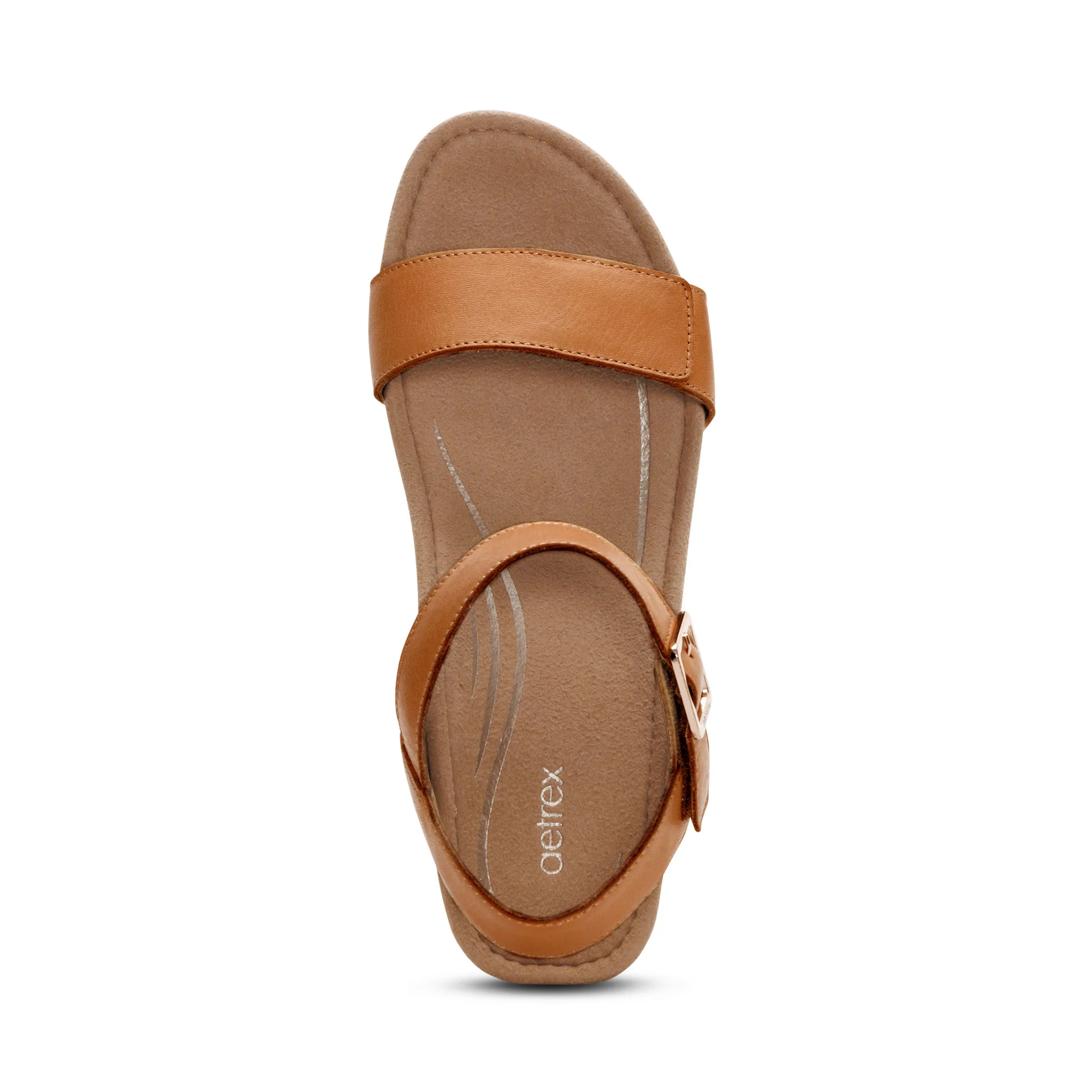 Sydney Quarter Strap Espadrille Wedge - Cognac Leather - Image 5