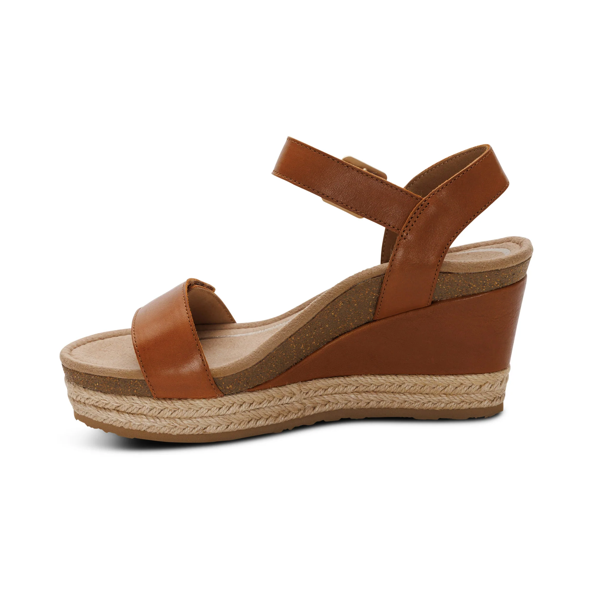 Sydney Quarter Strap Espadrille Wedge - Cognac - Image 4