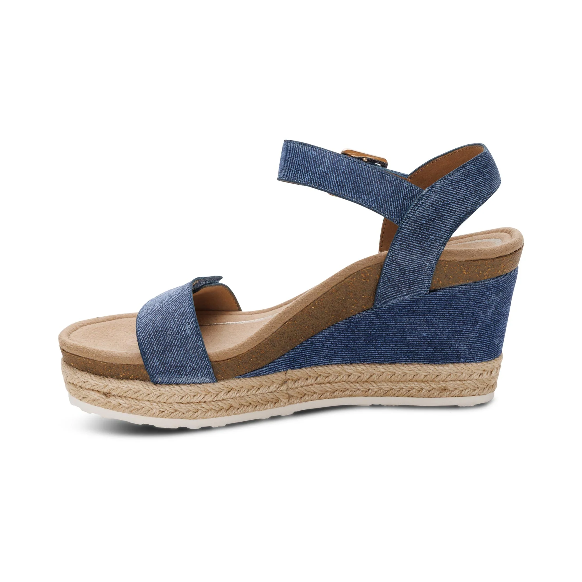 Sydney Quarter Strap Espadrille Wedge - Denim - Image 4