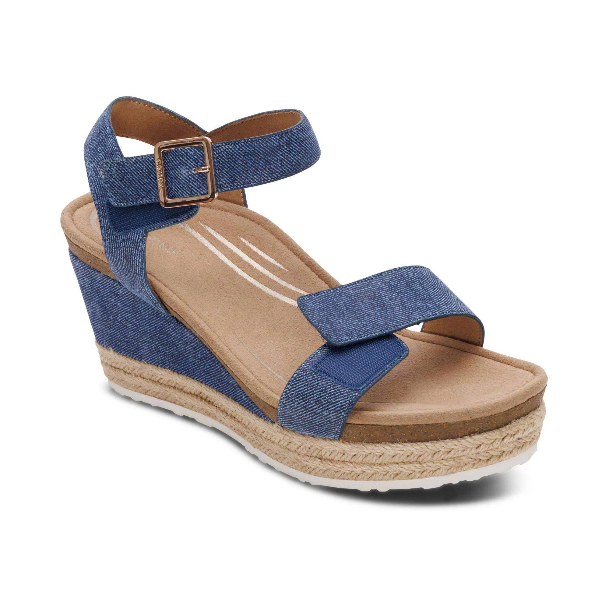 Sydney Quarter Strap Espadrille Wedge - Denim - Image 7