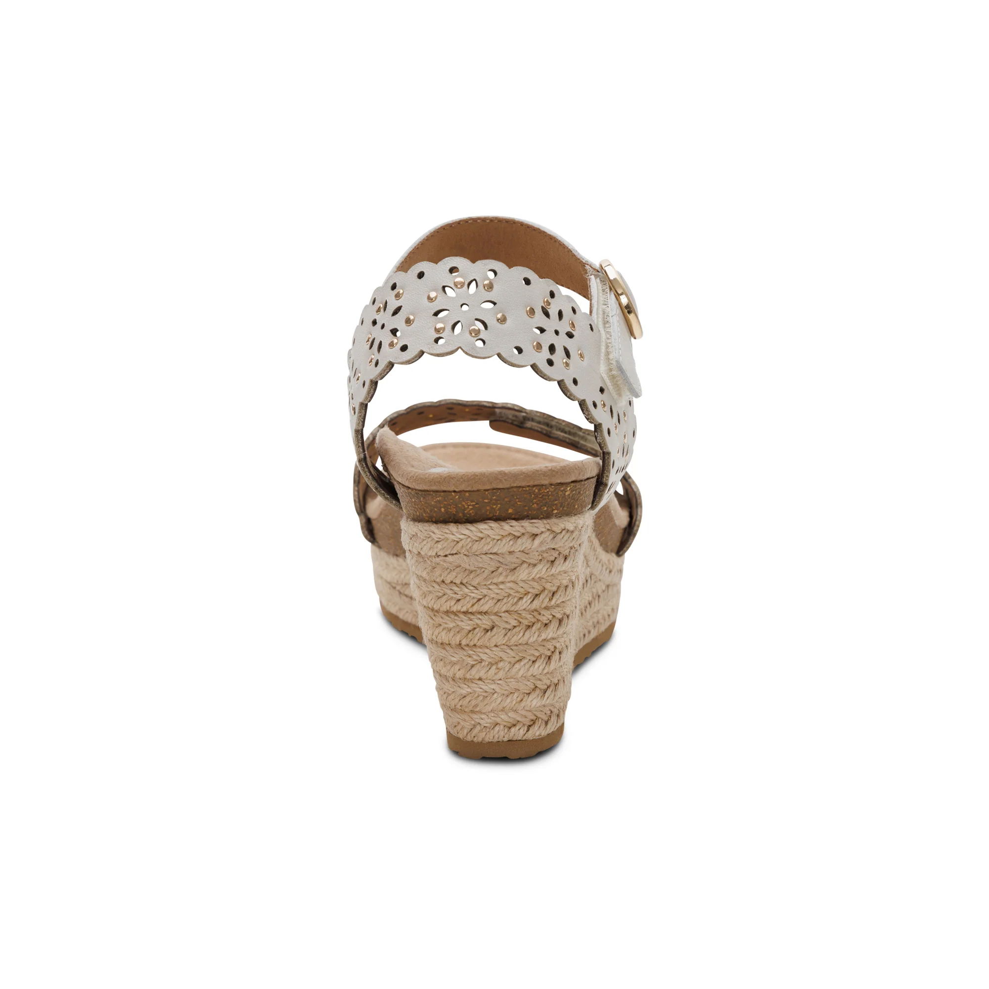 Sydney Quarter Strap Espadrille Wedge - Ivory Cutout - Image 3