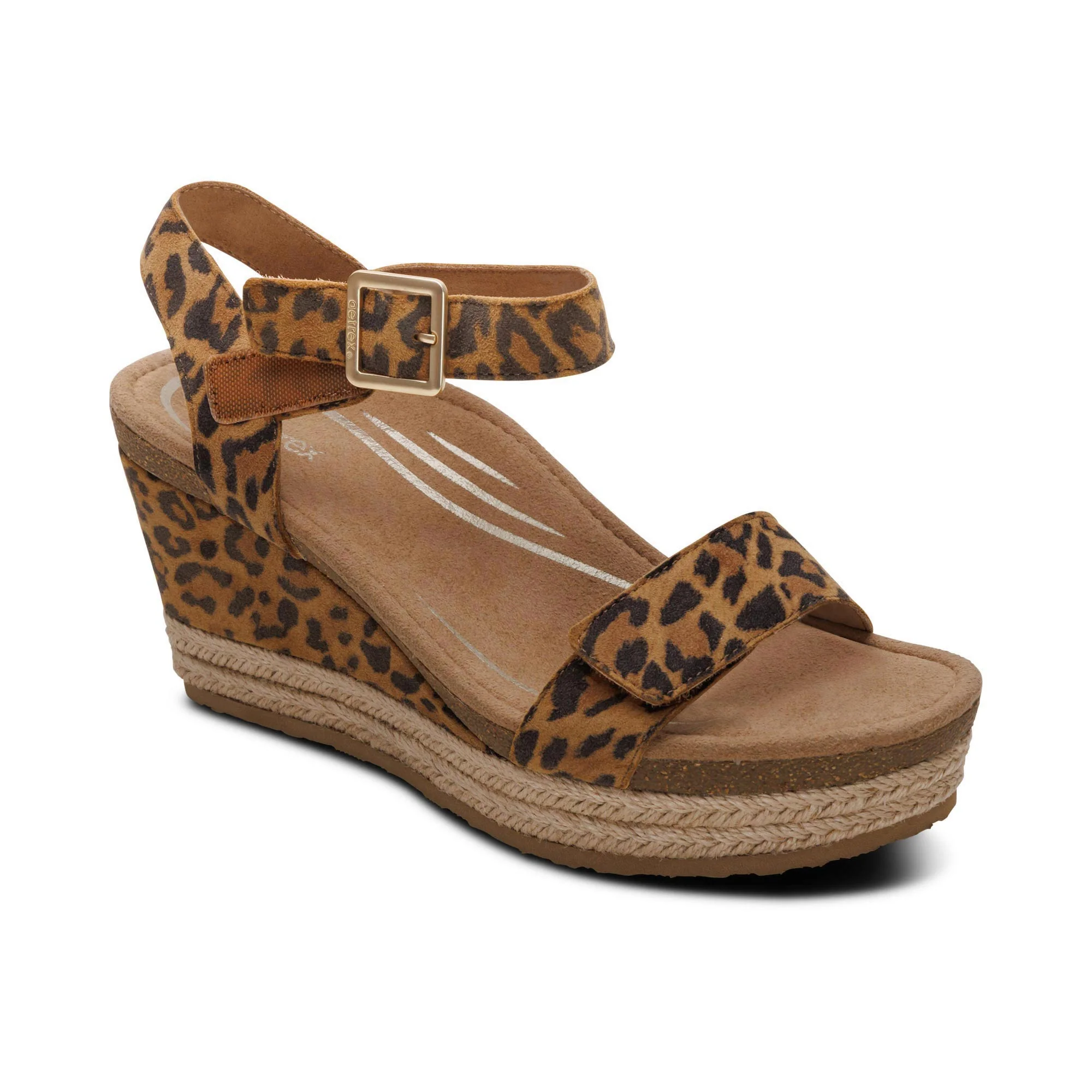 Sydney Quarter Strap Espadrille Wedge - Leopard - Image 6