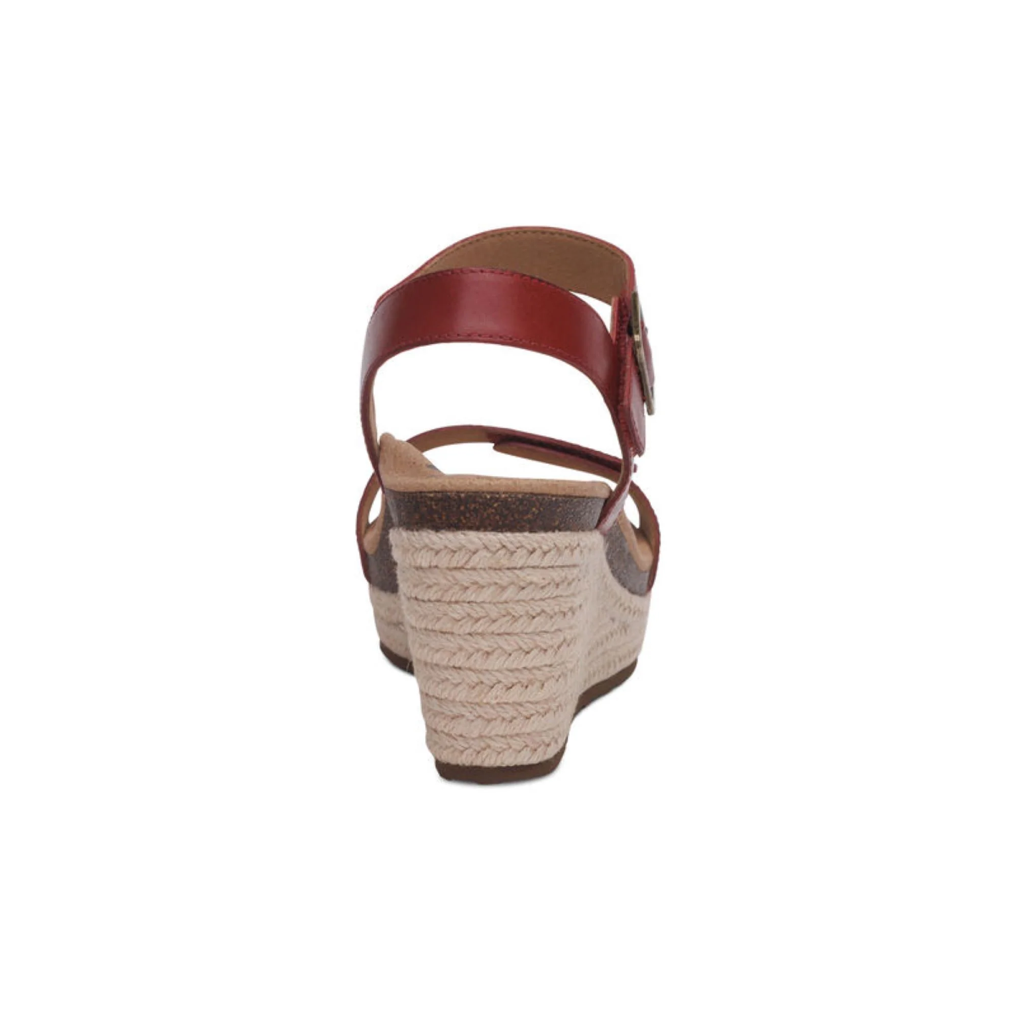 Sydney Quarter Strap Espadrille Wedge - Red - Image 3